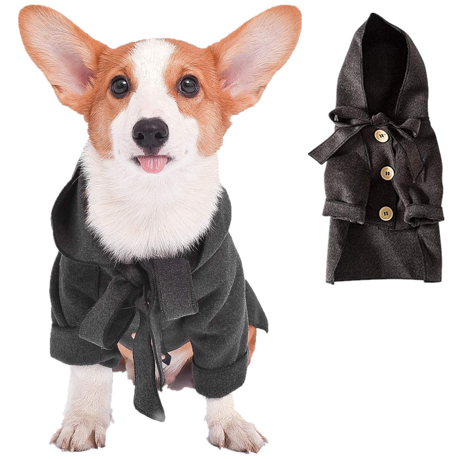 Small Dog Winter Coat - Warm Hooded Jacket & Snowsuit for Small to Medium Dogs | Windproof Puppy Apparel for Cold Weather - Black, Large Size | Perfect for Outdoor Walks & Winter Adventures
