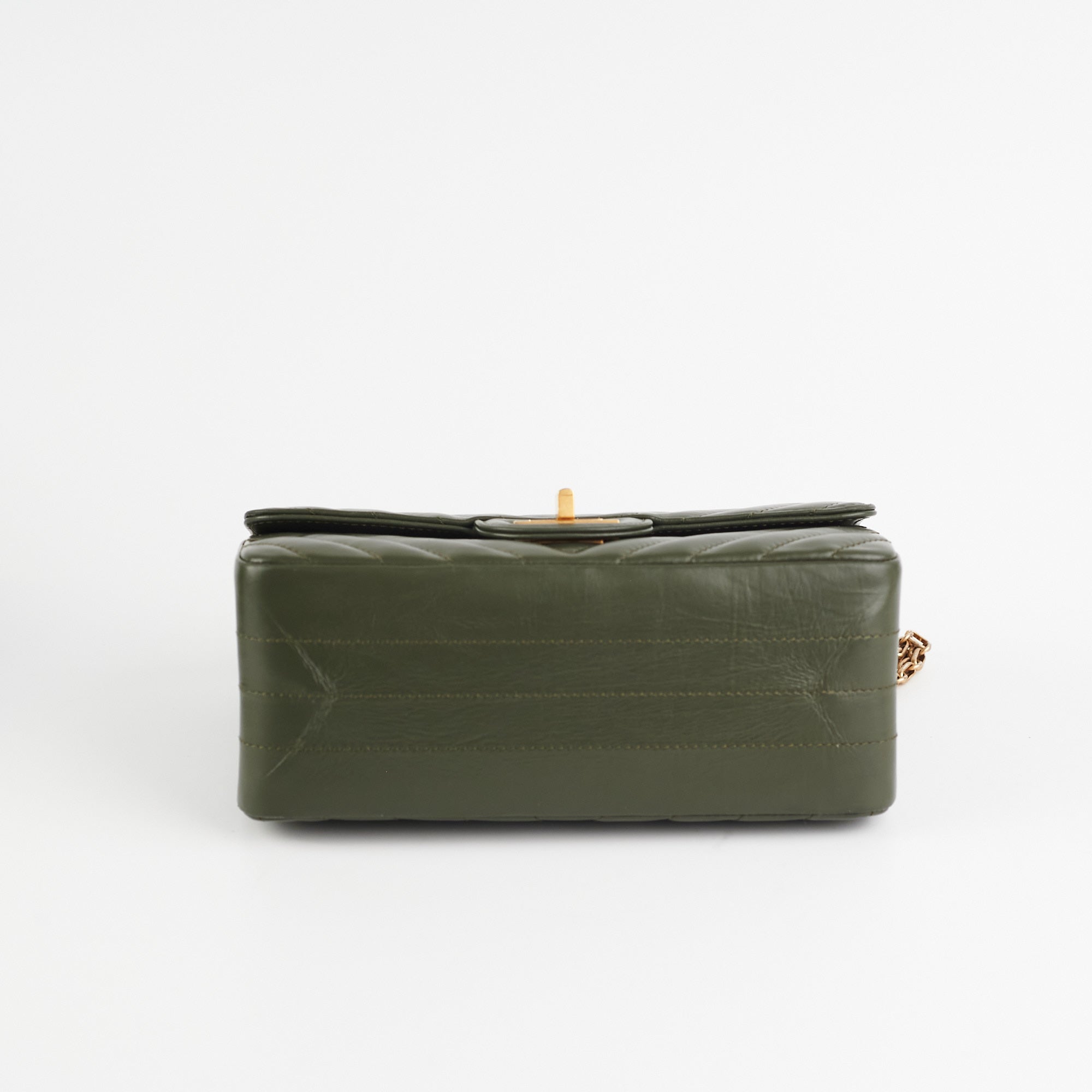 Authentic Chanel Mini 2.55 Chevron Reissue Bag in Khaki Green with Microchip - Luxury Crossbody Purse for Women, Perfect for Date Nights & Special Occasions