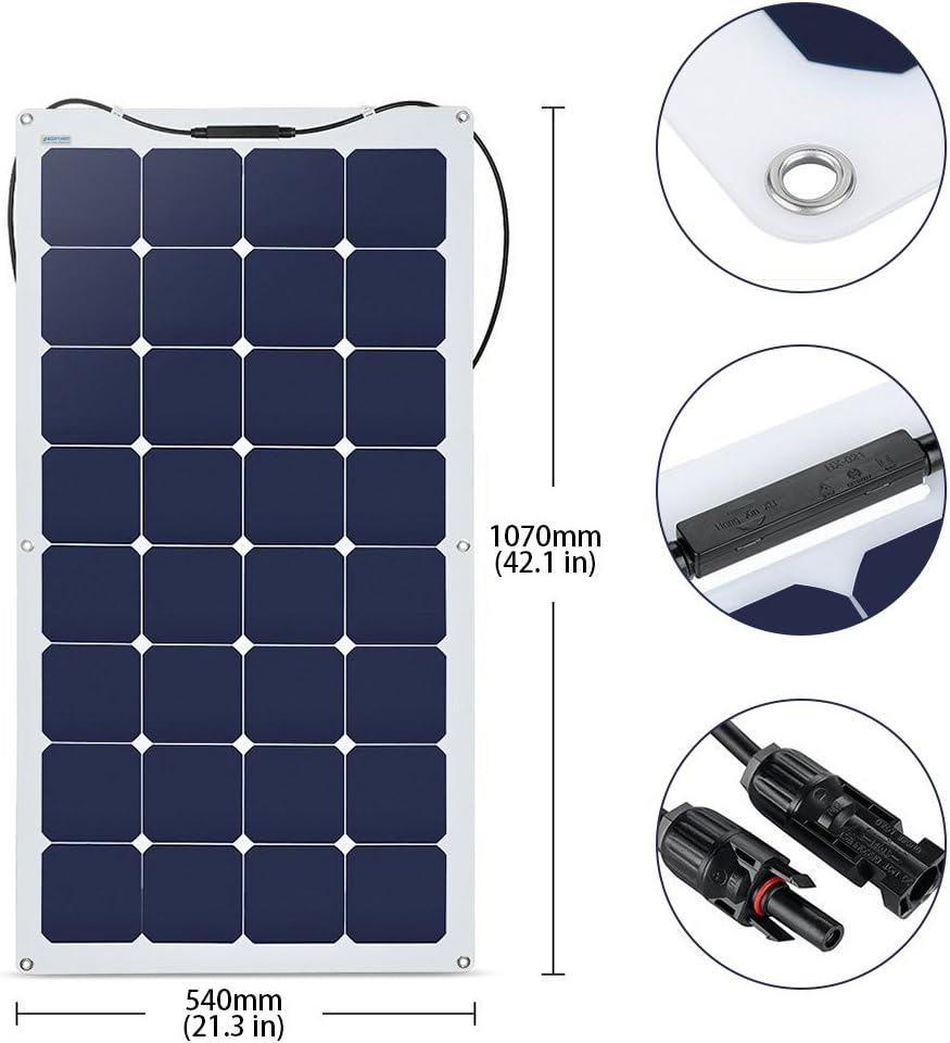 Acopower 110W Flexible Solar Panel Kit with 660W Output & 50A Controller - Perfect for RV, Boat, Off-Grid & Emergency Power Supply