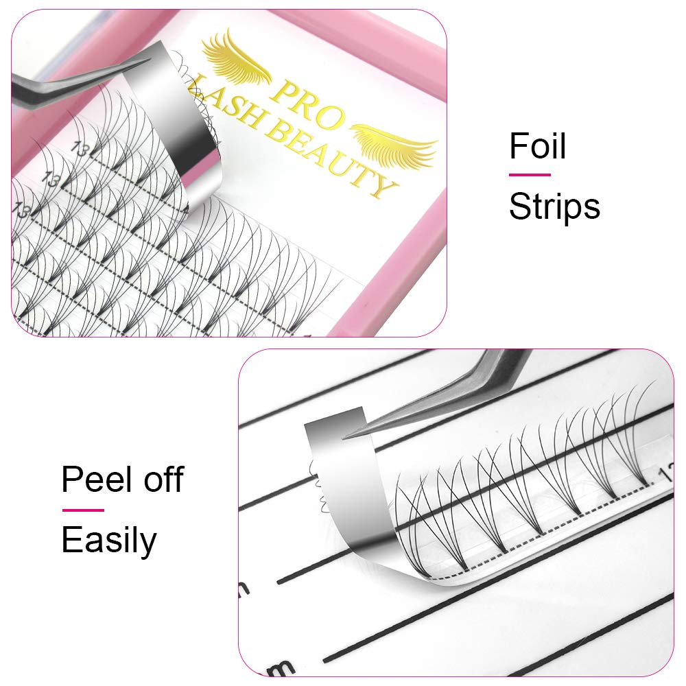 4D 6D 8D Premade Volume Eyelash Extensions - Short Stem .07 .10 C D Curl 9-15mm Mix - Perfect for Bridal, Party & Special Occasion Makeup