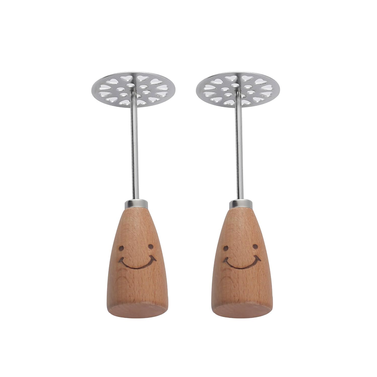 Stainless Steel Potato Masher Set of 2 - Heavy Duty 5.5 Inch Metal Masher for Perfect Mashed Potatoes - Ideal for Kitchens, Restaurants & Holiday Cooking
