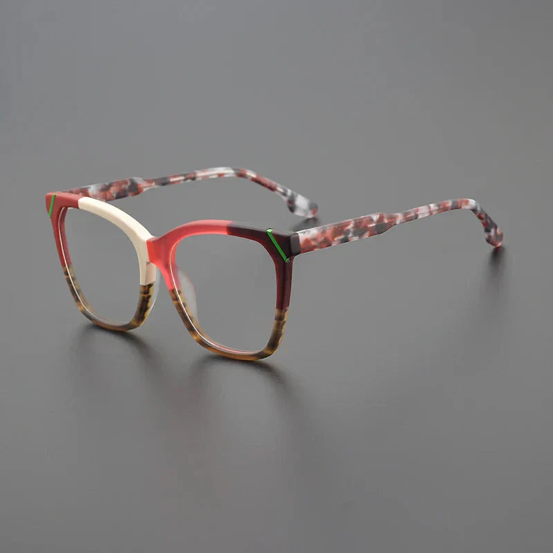 Stylish Olita Multicolor Square Acetate Glasses Frame - Trendy Eyewear for Women & Men - Perfect for Reading, Fashion, and Everyday Use