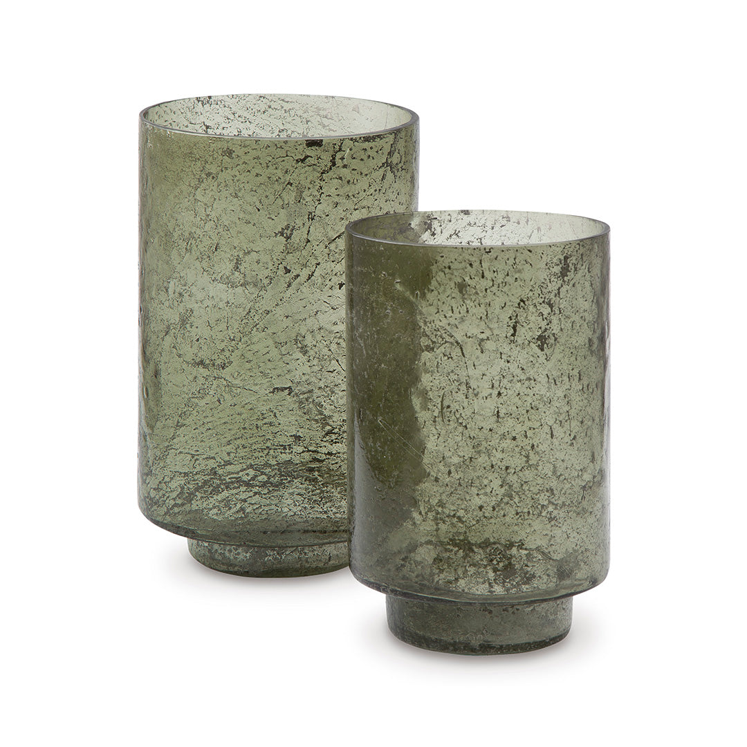 Clarkton Decorative Candle Holders Set of 2 - Elegant Glass Hurricane Candle Holders for Table Centerpiece, Wedding Decor, Home Decor & Romantic Ambiance