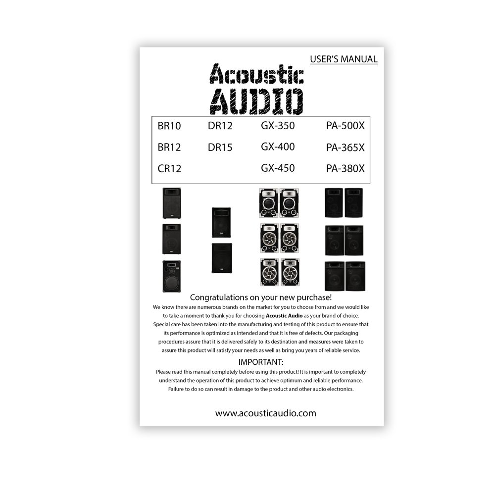 Goldwood Acoustic Audio PA-500X Passive 800W 3-Way DJ PA Karaoke Studio Speaker Pair - Perfect for Live Music, Events & Home Theater Systems