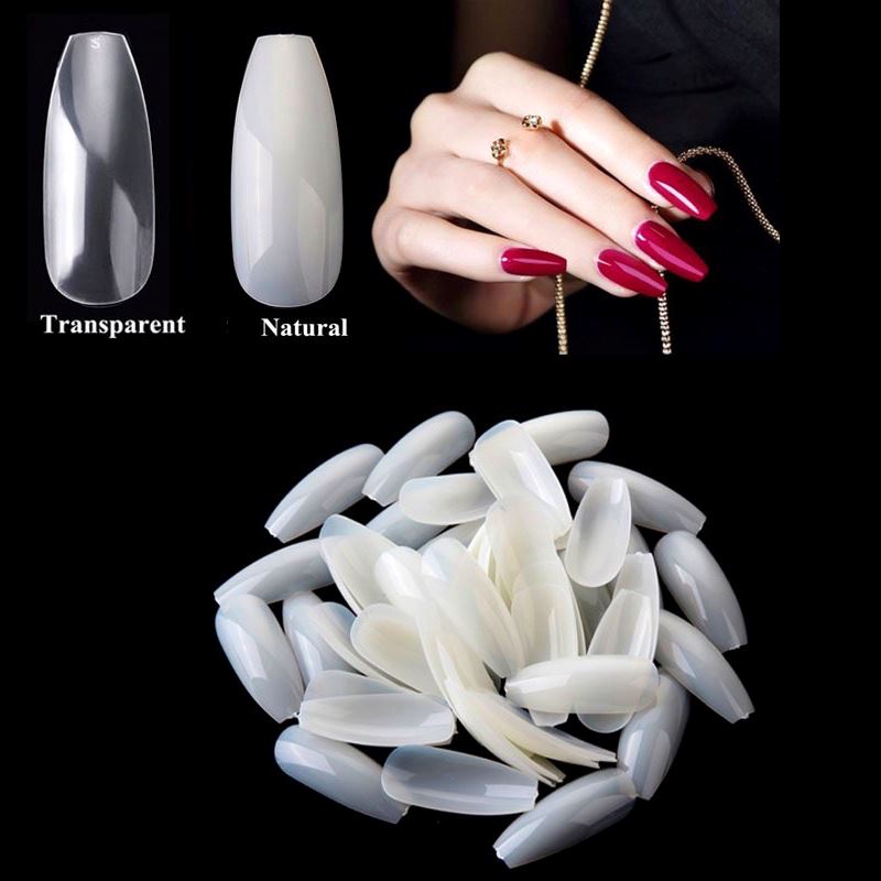 500pcs Coffin Nail Tips - Long Lasting Acrylic Press On Nails for Salon & DIY Manicure - Perfect for Halloween, Cosplay, and Special Occasions