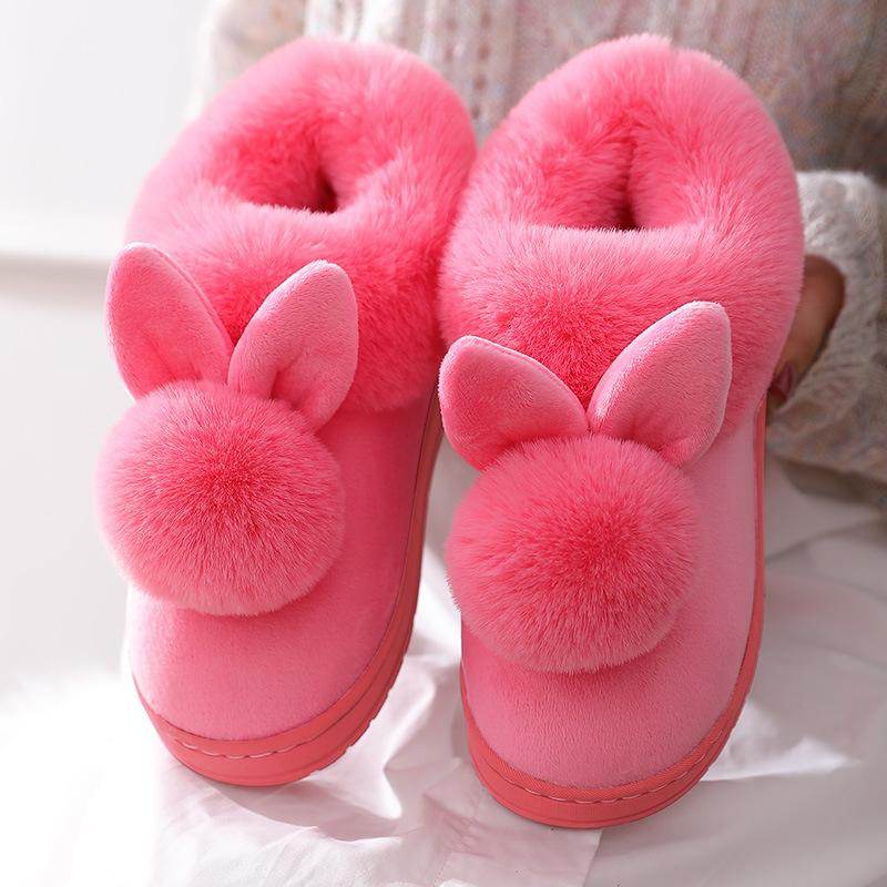 Soft Plush Bunny Slippers for Women & Girls - Cozy Non-Slip Indoor/Outdoor House Shoes - Perfect Gift for Christmas, Birthday & Valentine's Day