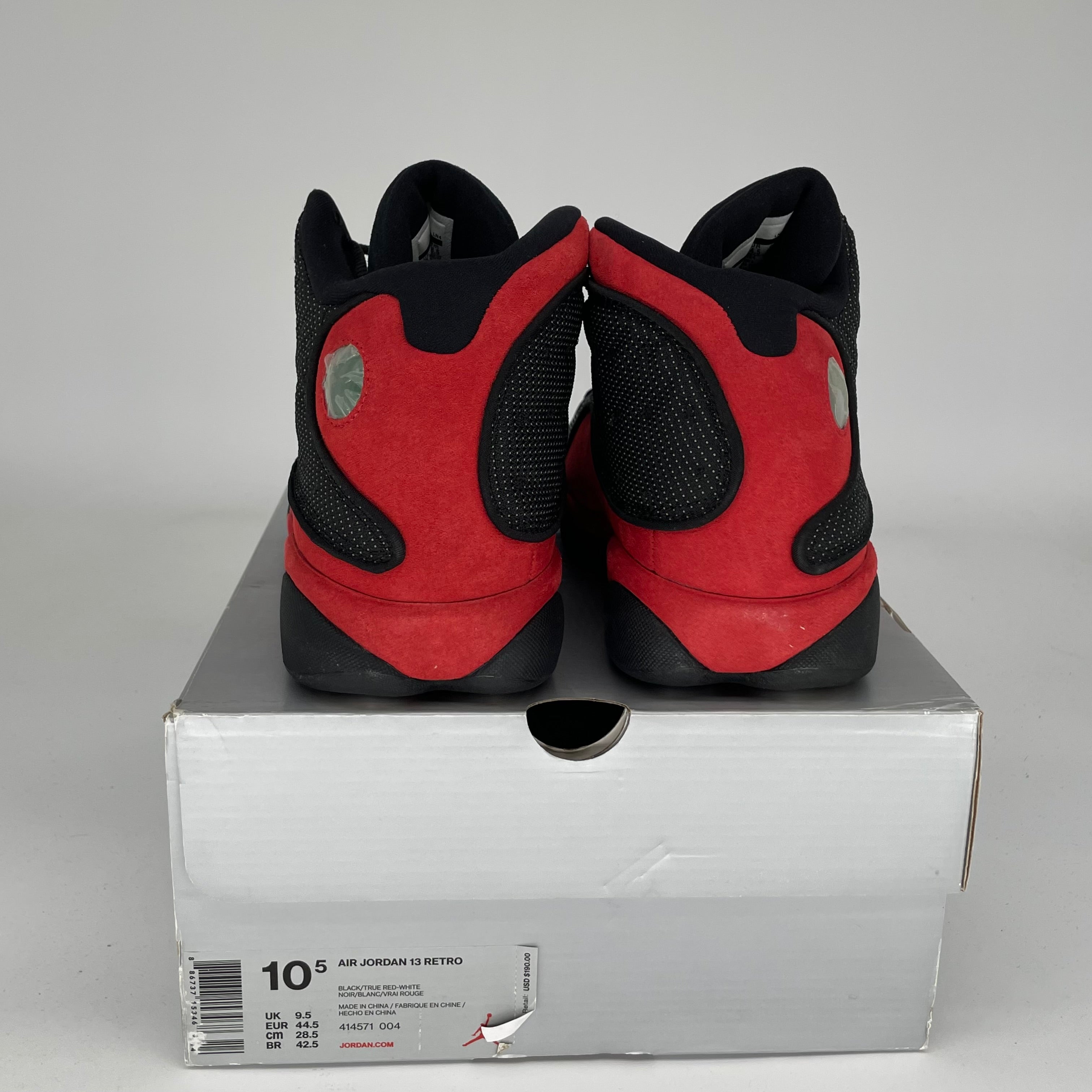 Original Air Jordan 13 Retro 'Bred' Men's Basketball Shoes Size 10.5 (414571-004) - Perfect for Streetwear & On-Court Performance