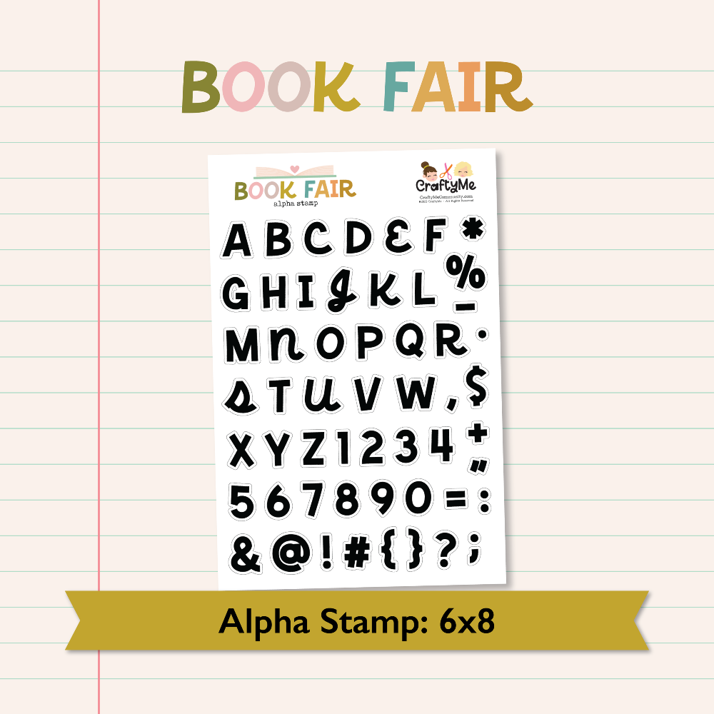 Bookfair Alphabet 6X8 Clear Stamp Set for Scrapbooking, Card Making, DIY Crafts - Perfect for Handmade Greeting Cards, Journals, and Paper Crafts
