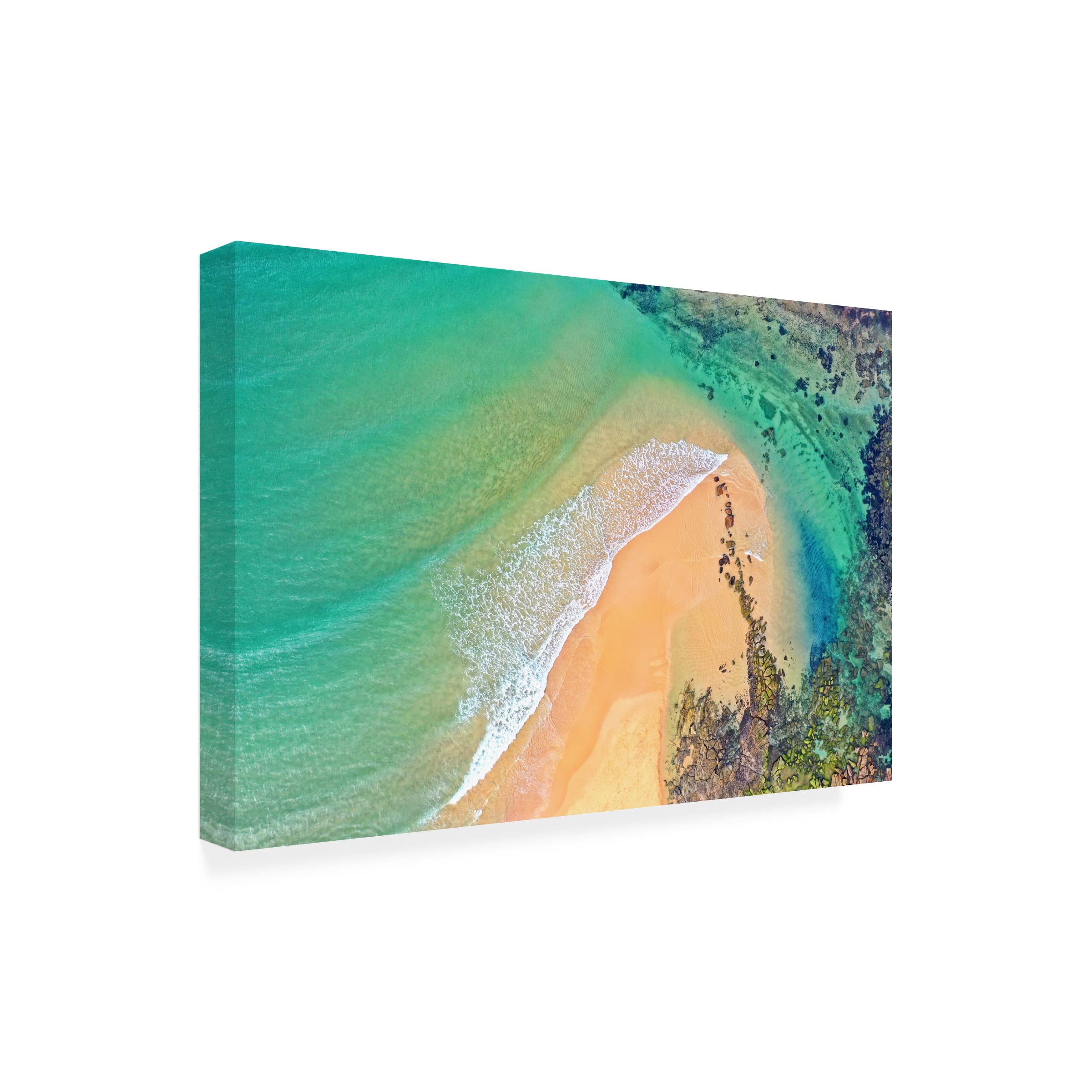 Trademark Fine Art 'Ocean Abstractions 2' Canvas Wall Art by Beata Czyzowska Young - Modern Coastal Painting for Living Room, Bedroom & Office Decor