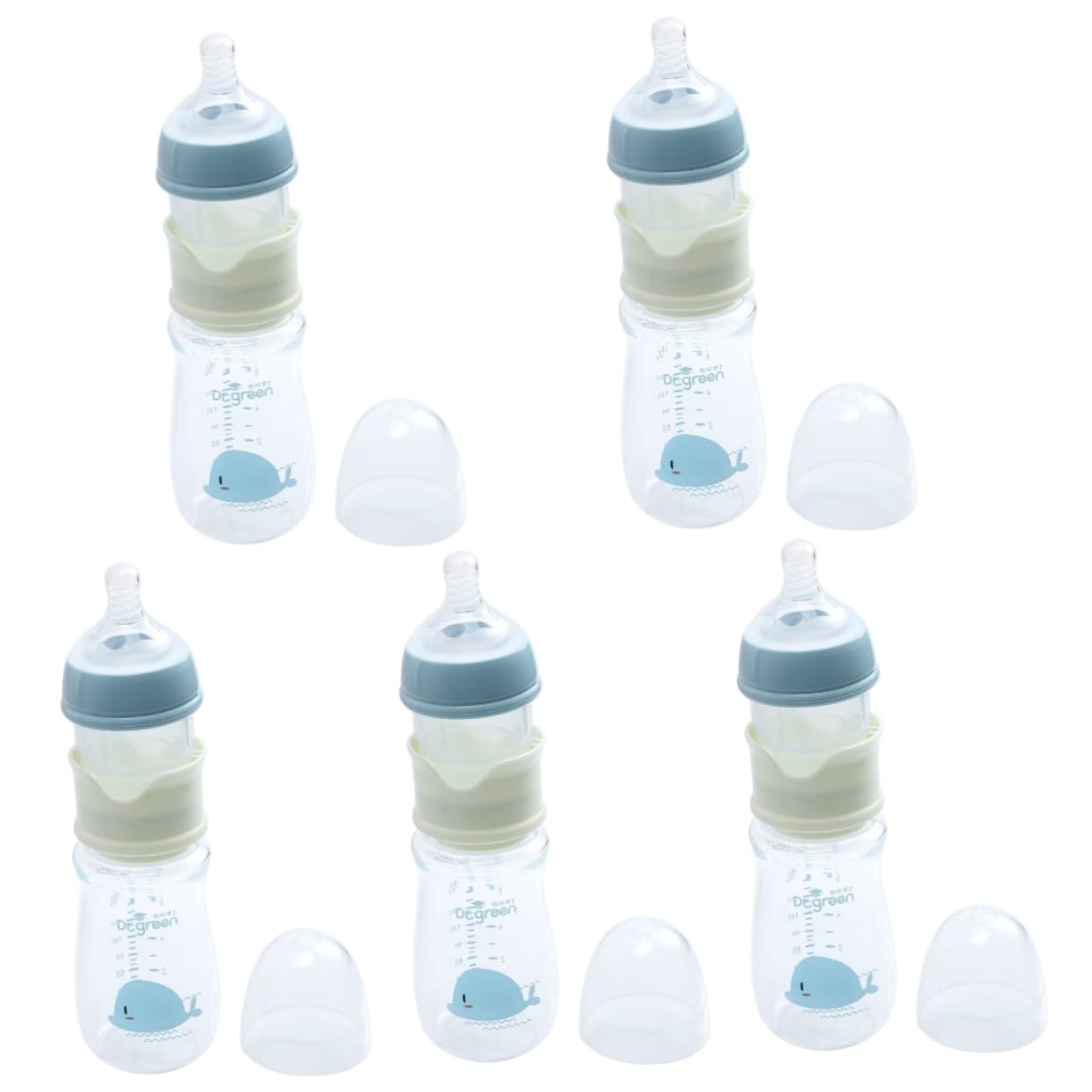 iBasenice 5-Pack Portable Baby Bottle Storage Organizer - Insulated Glass Milk Bottle Holder for Travel, Daycare & On-the-Go Feeding (Perfect for Breastmilk, Formula & Baby Food Storage)
