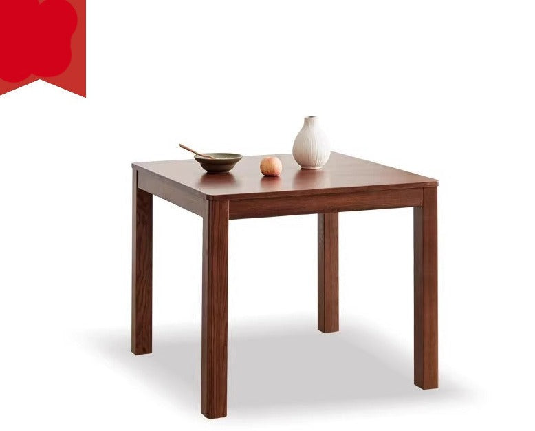 Solid Oak Wood Square Dining Table - Rustic Farmhouse Style for Kitchen, Dining Room & Small Space Gatherings