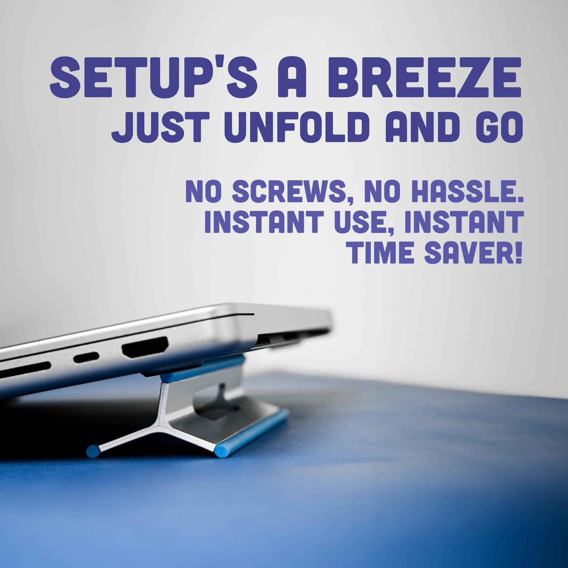 Steepy Low Profile Laptop Stand - 3 Height Adjustable Ergonomic Computer Riser - Lightweight Plastic Laptop Tilt & Angle Wedge for Home, Office, and Travel Use