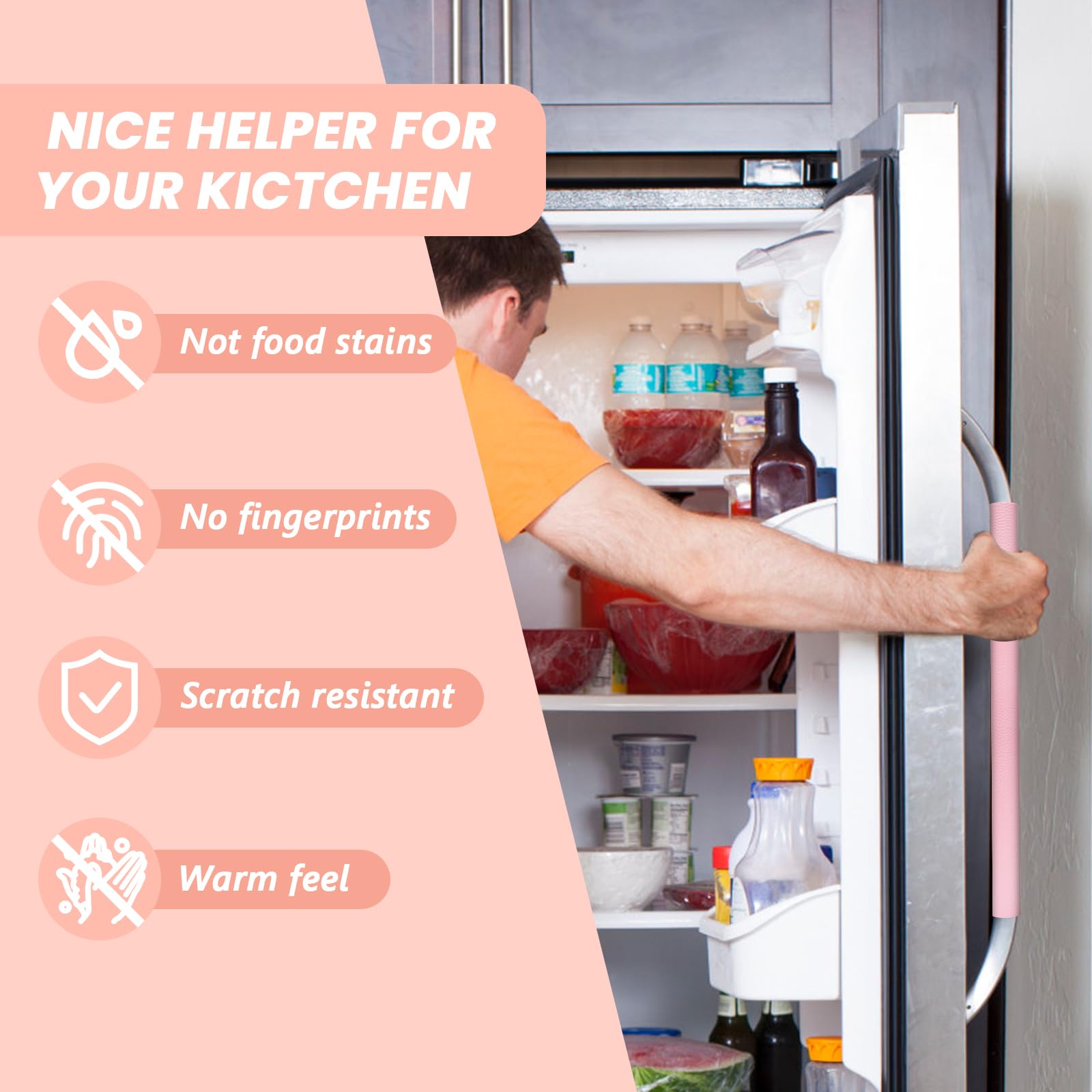6 Pack Leather Refrigerator Door Handle Covers - Universal Fridge Handle Protectors for Kitchen Appliances (Microwave, Oven, Stove, Dishwasher) - Durable & Stylish Kitchen Upgrade for Home & Office Use