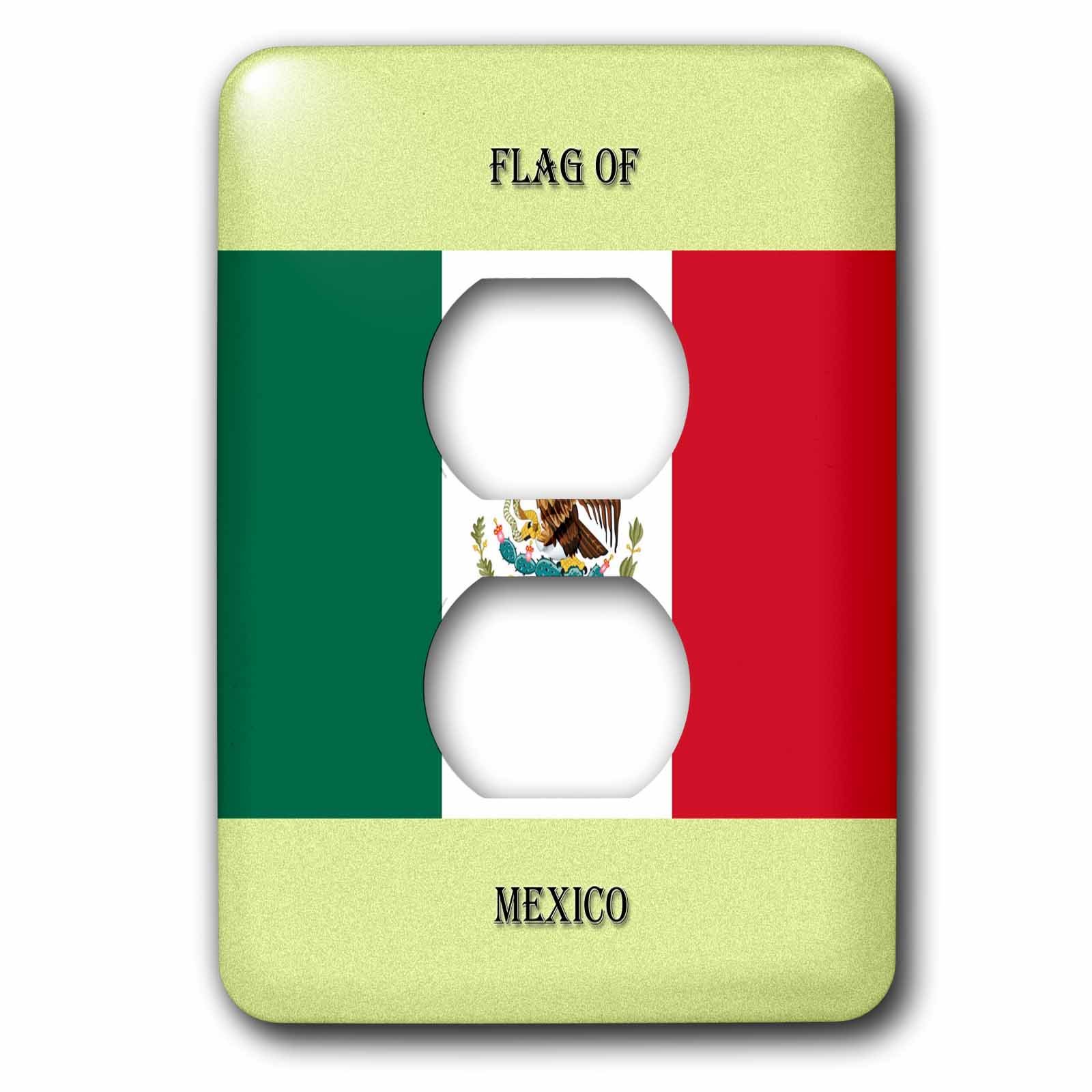 3dRose lsp_210499_6 Mexican Flag Design 2-Pack Outlet Cover - Decorative Wall Plate for Home, Office & Mexican-Themed Decor