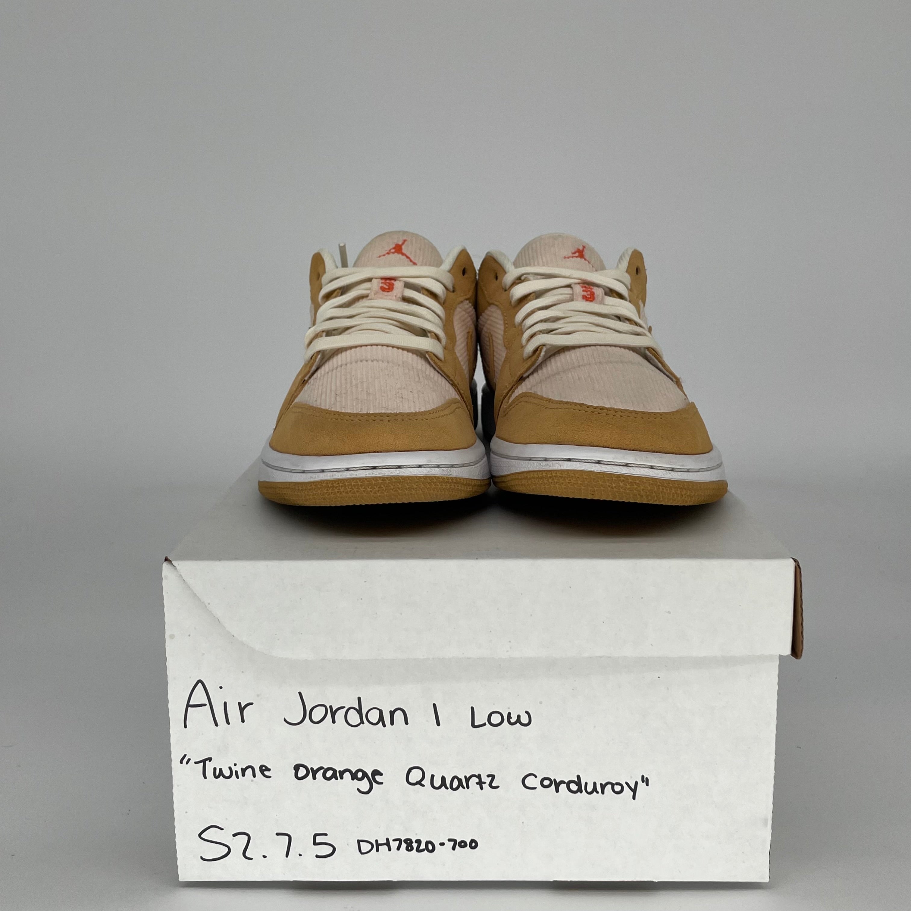 AIR JORDAN 1 LOW ORANGE QUARTZ CORDUROY WOMEN'S SNEAKERS SIZE 7.5/9W DH7820-700 - Stylish Casual Shoes for Running, Walking & Streetwear Fashion