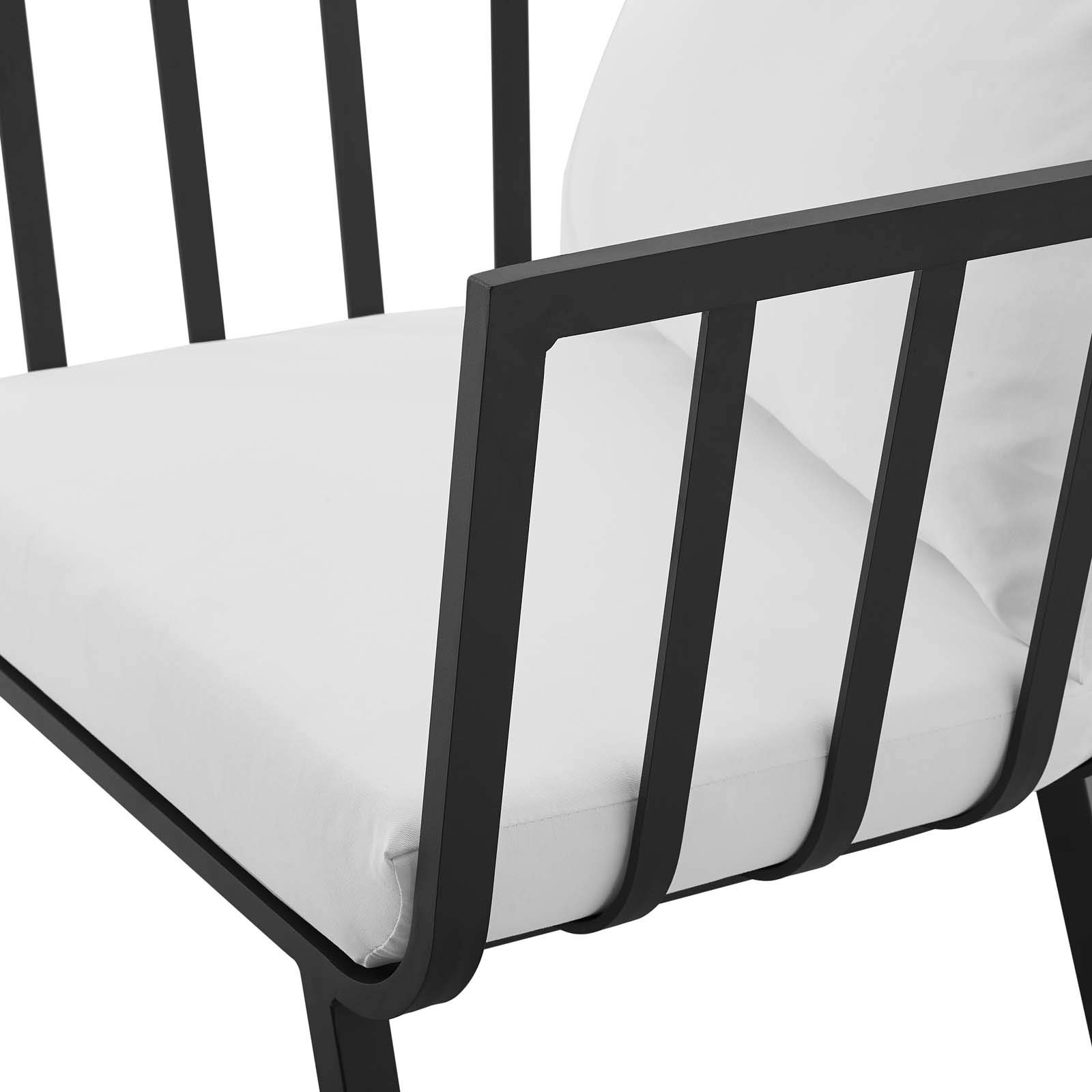 Modern Outdoor Patio Lounge Chair - Aluminum Frame with Weather-Resistant Gray/White Fabric - Perfect for Garden, Poolside & Backyard Relaxation