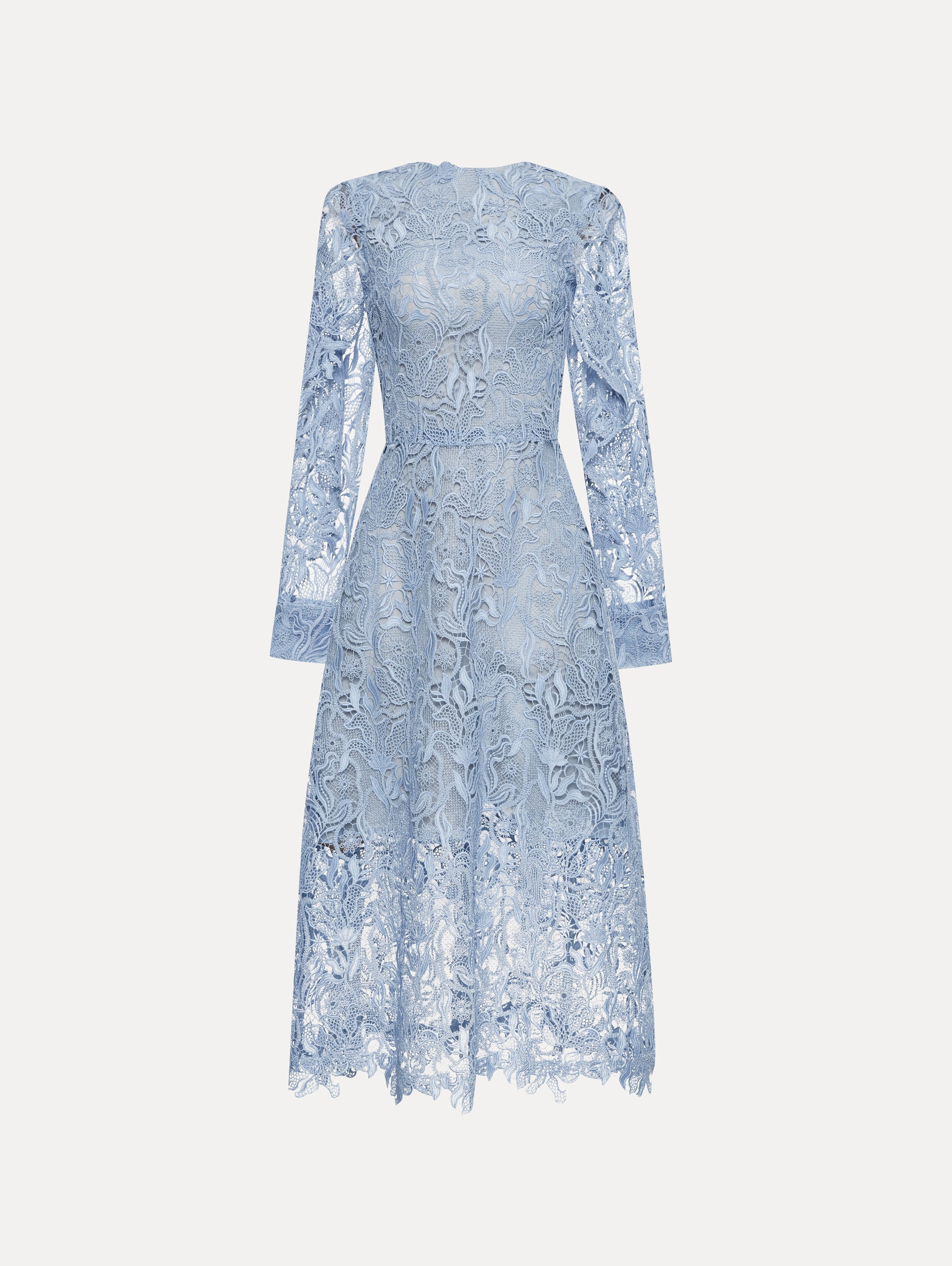 Elegant Bellflower Guipure Lace Dress for Women - Perfect for Weddings, Parties & Special Occasions