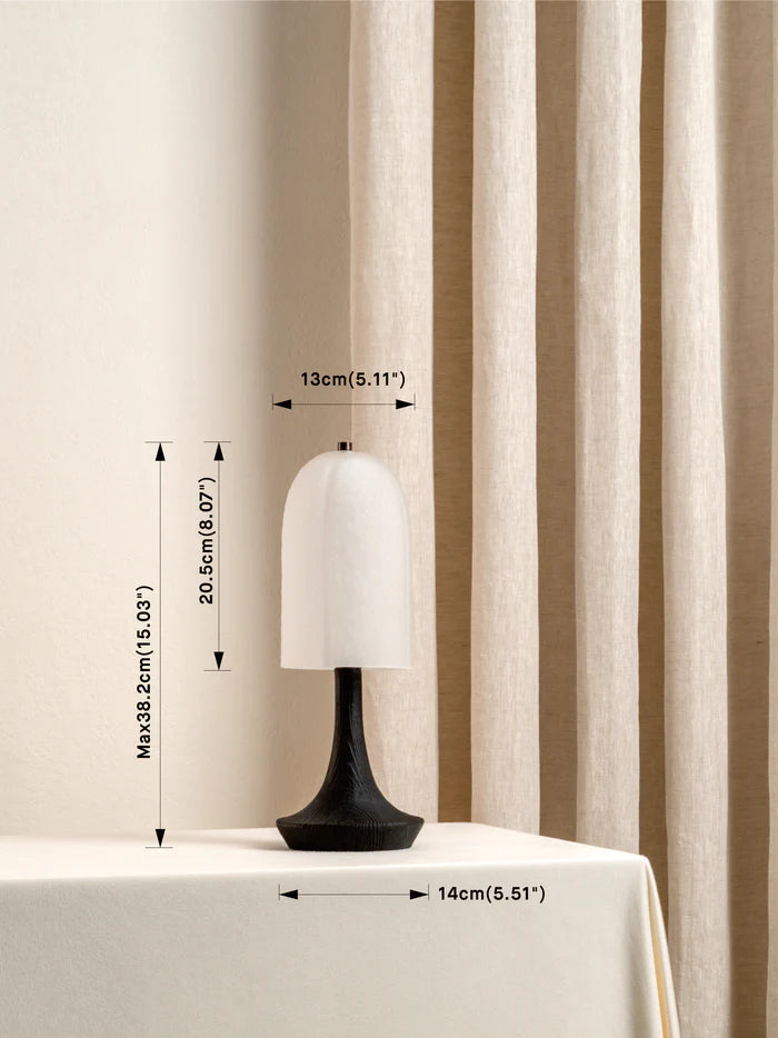 Ember Charred Wood Rechargeable Table Lamp - Modern USB Desk Light for Bedroom, Office & Living Room Decor - Stylish Ambient Lighting for Home & Workspace