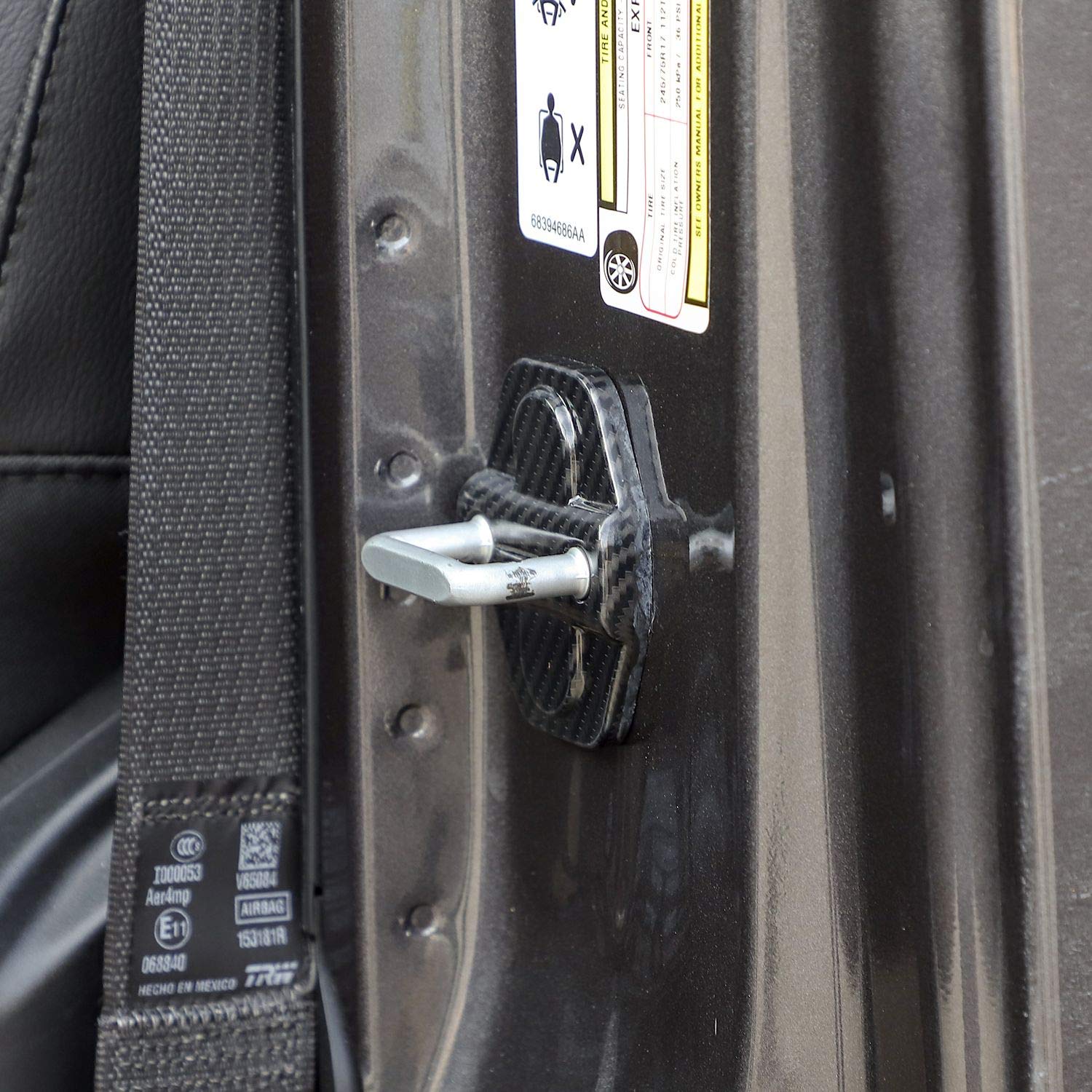 Jeep JL ABS Carbon Fiber Door Lock Covers (6PCS) - Protective Trim for 2018-2024 Jeep Wrangler JL/JLU & Gladiator JT - Durable Exterior Accessories for Off-Road Adventure & Daily Driving