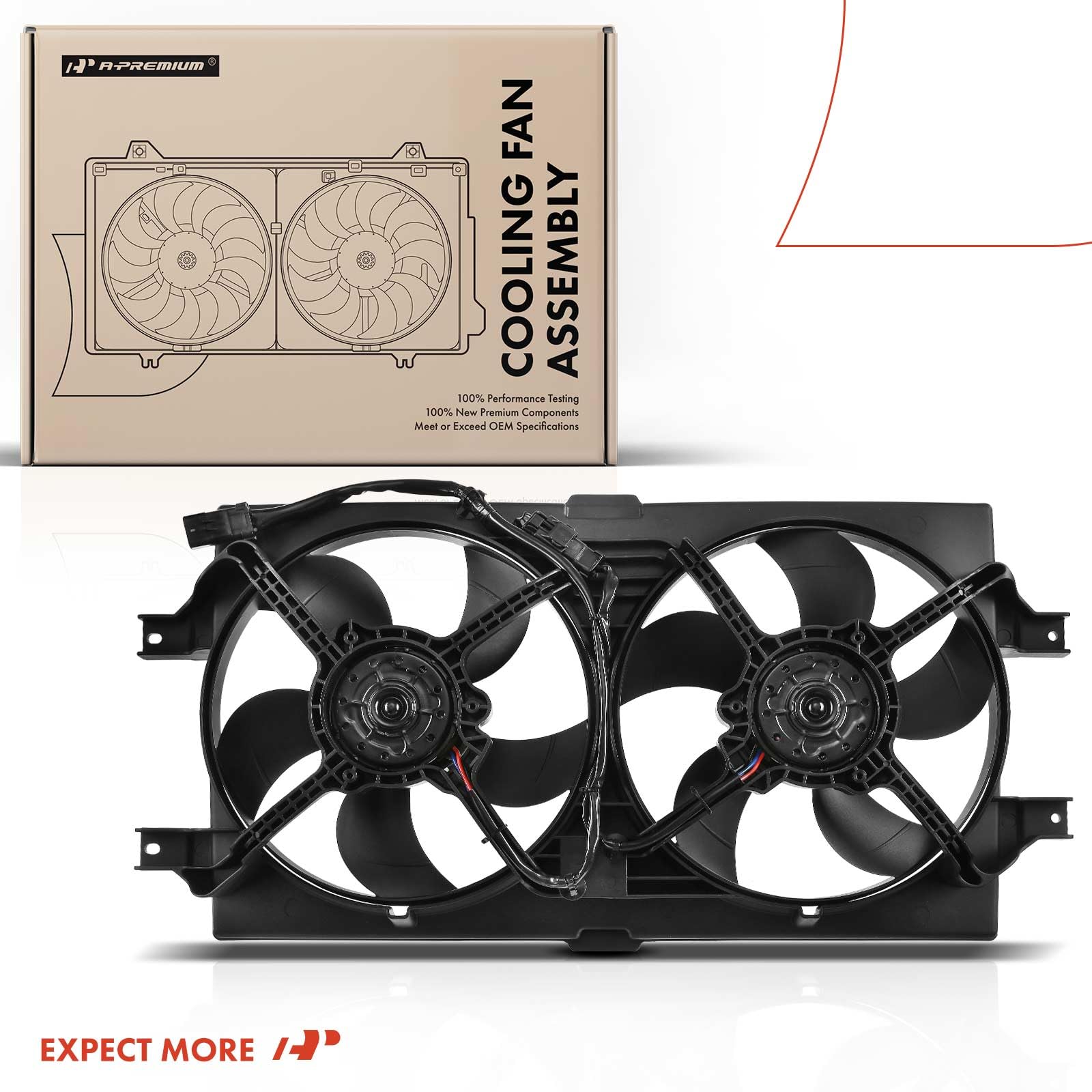 Premium Engine Radiator Cooling Fan Assembly for Chrysler & Dodge 300M 1999-2004, Concorde 1998-2004, LHS 1999-2001, Intrepid 1998-2004 - Replaces OEM# 4596402AA, 5072180AB - Perfect for Engine Overheating Prevention & Cooling System Repair