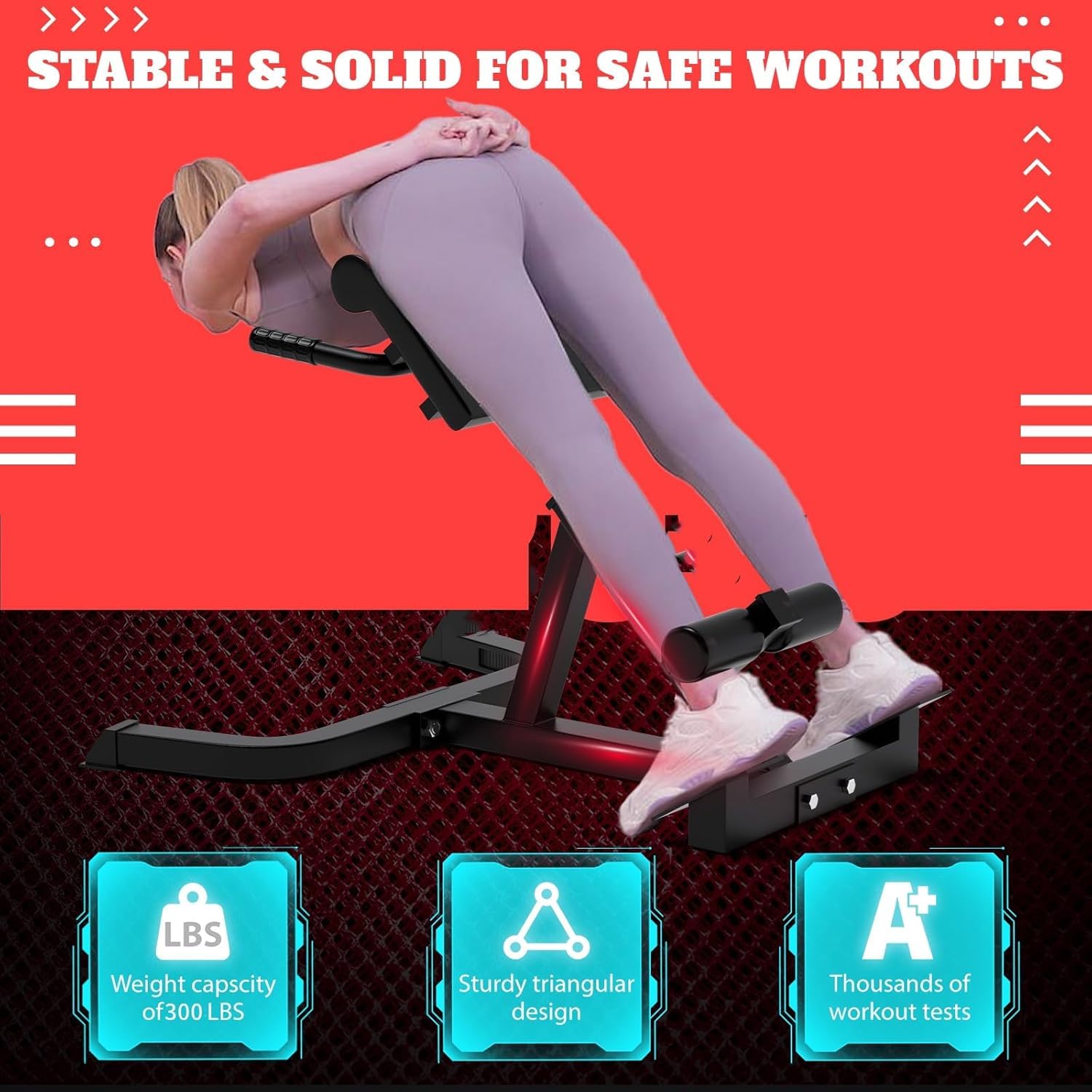 Roman Chair - Hyperextension Bench for Back & Ab Workouts | Multi-Functional Abdominal Exercise Equipment for Home Gym | Strengthen Core & Legs | Perfect for Men & Women Full Body Training