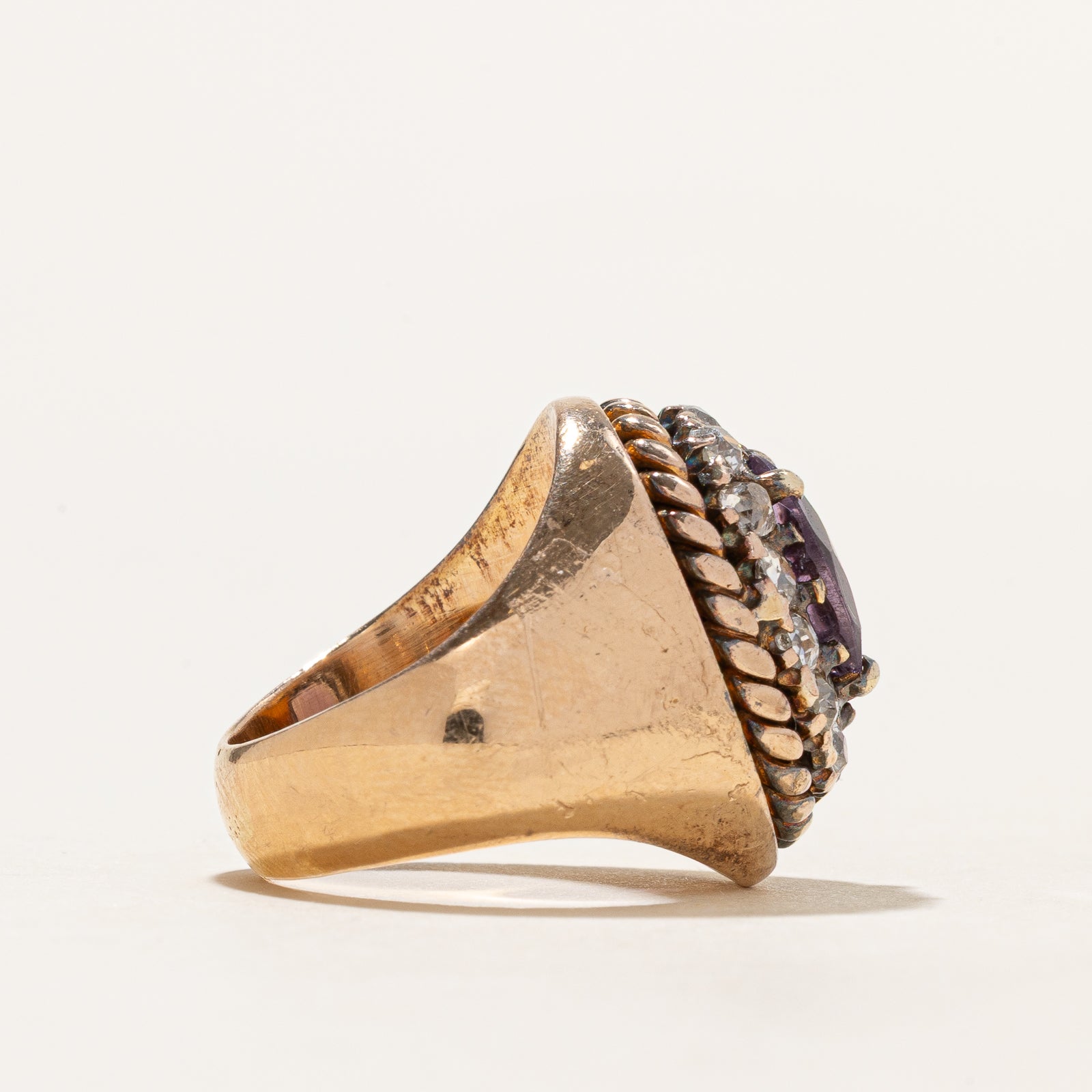 1.82ct Amethyst & 0.77ct Diamond Cocktail Ring - Size 4.25 | Elegant Purple Gemstone Jewelry for Women | Perfect for Evening Parties, Weddings & Special Occasions