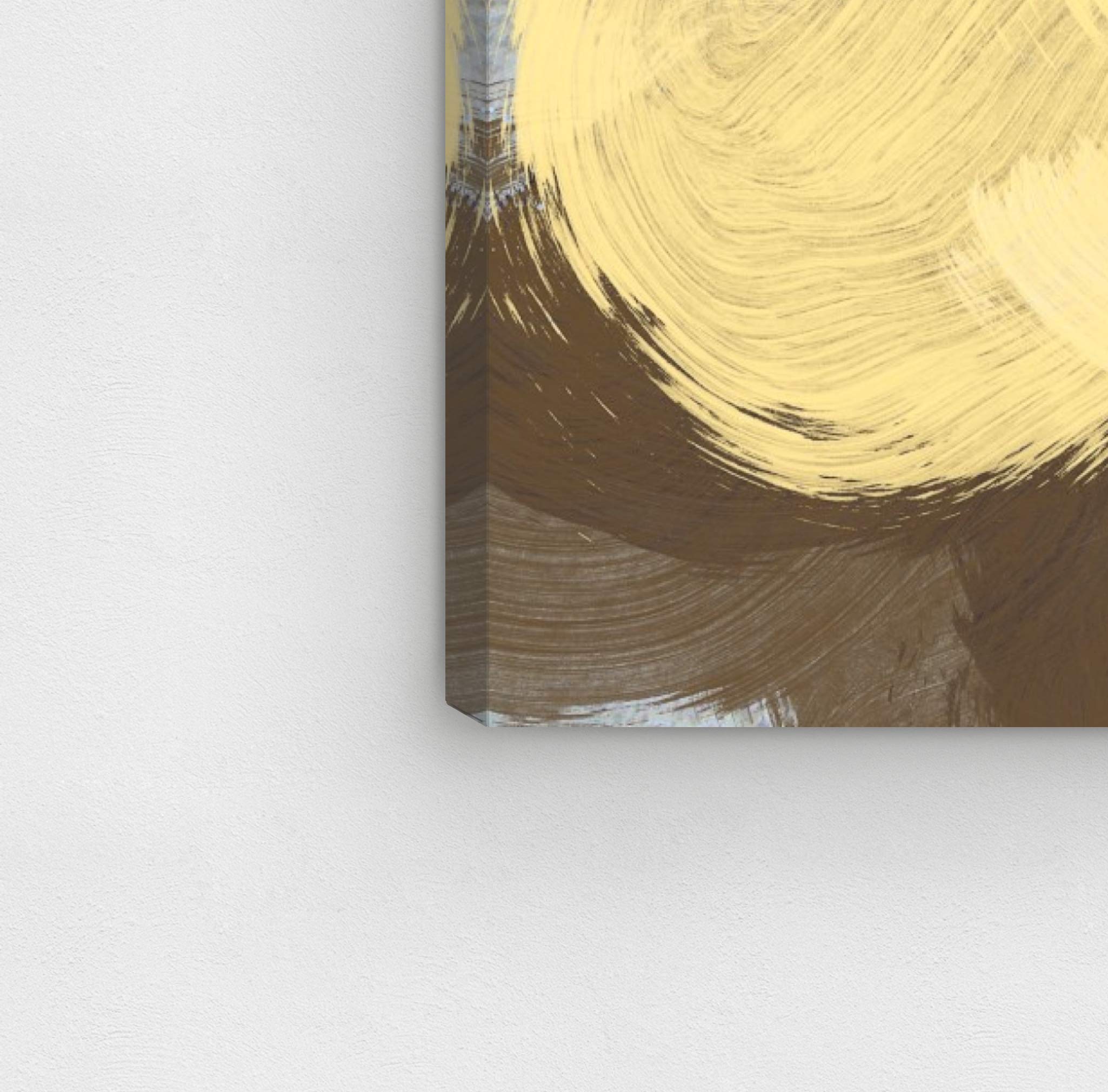 Abstract Wall Art Canvas Print 'Number 8' - 13x16 Inch Yellow & Brown Modern Home Decor - Perfect for Living Room, Bedroom or Office Decoration