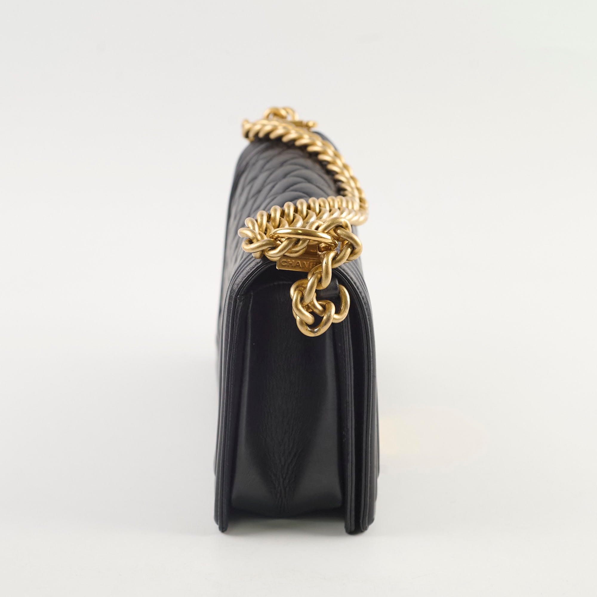 Chanel Old Medium Boy Bag in Black Lambskin Leather - Luxury Handbag for Women, Perfect for Evening Events & Daily Use