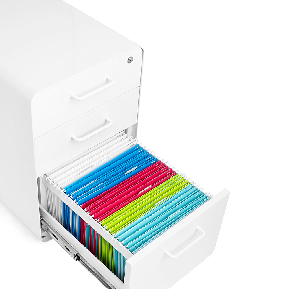 Stow 3-Drawer File Cabinet - Compact Storage Solution for Home Office, Classroom & Small Spaces - Organize Documents, Folders & Office Supplies Efficiently