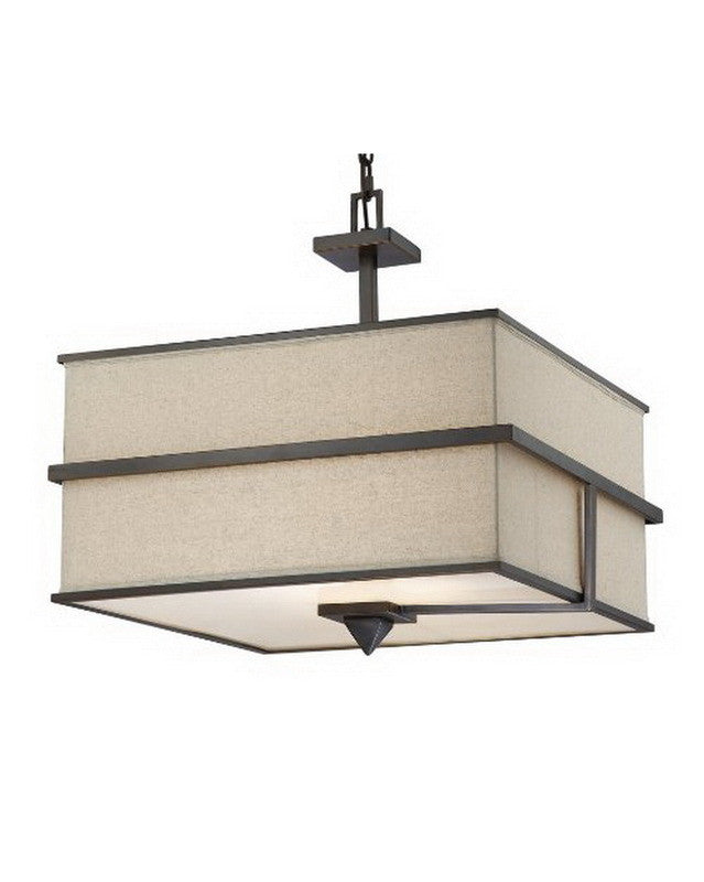 Nuvo Lighting 60 4398 Skyline Collection 4-Light Pendant Chandelier in Bali Bronze Finish - Modern Dining Room & Kitchen Island Lighting Fixture