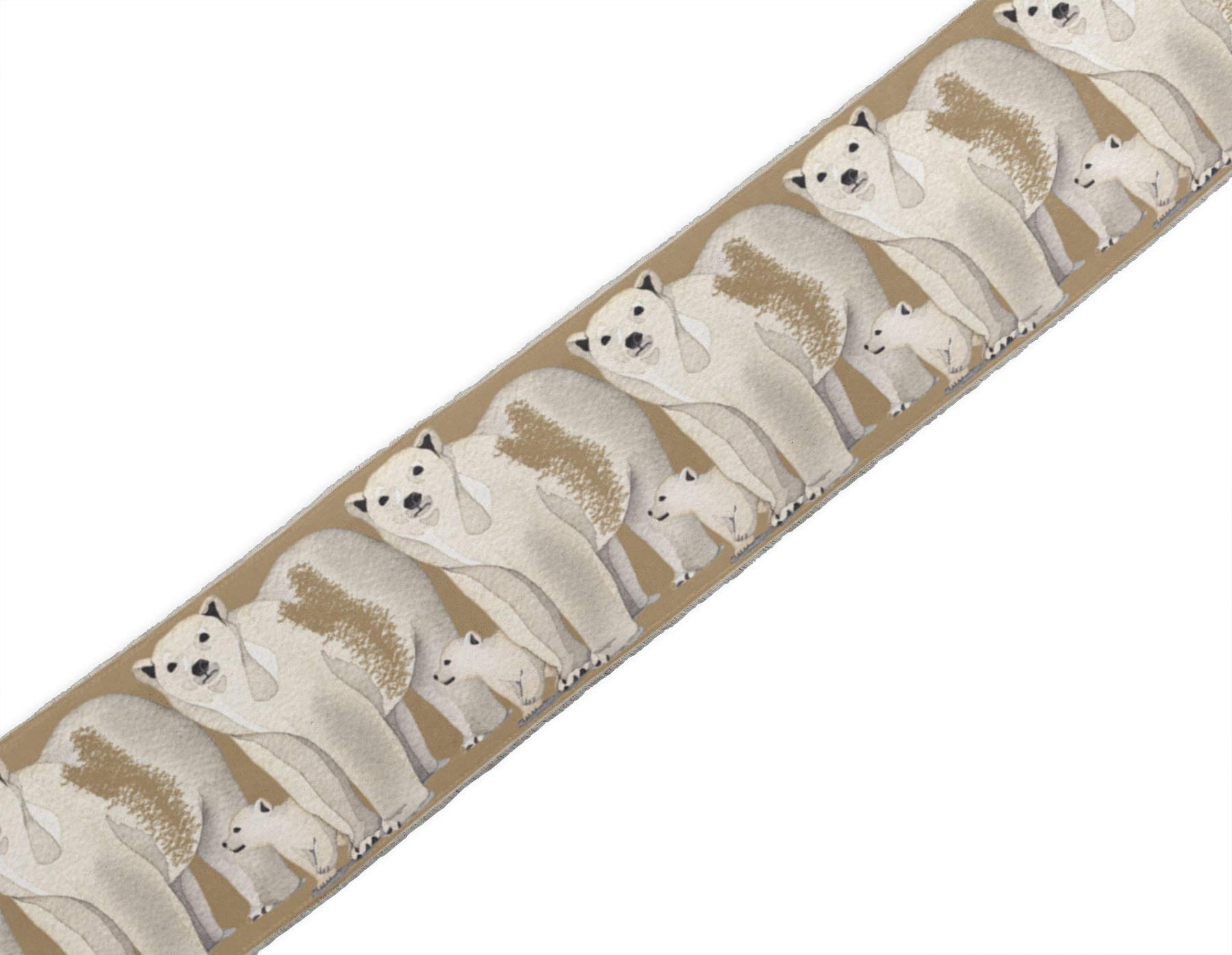 Brown Polar Bear Animal Print Velvet Ribbon Trim - 9 Yards, 2 Inches Wide for Crafts, Sewing & DIY Accessories | Perfect for Gift Wrapping, Scrapbooking & Home Decor
