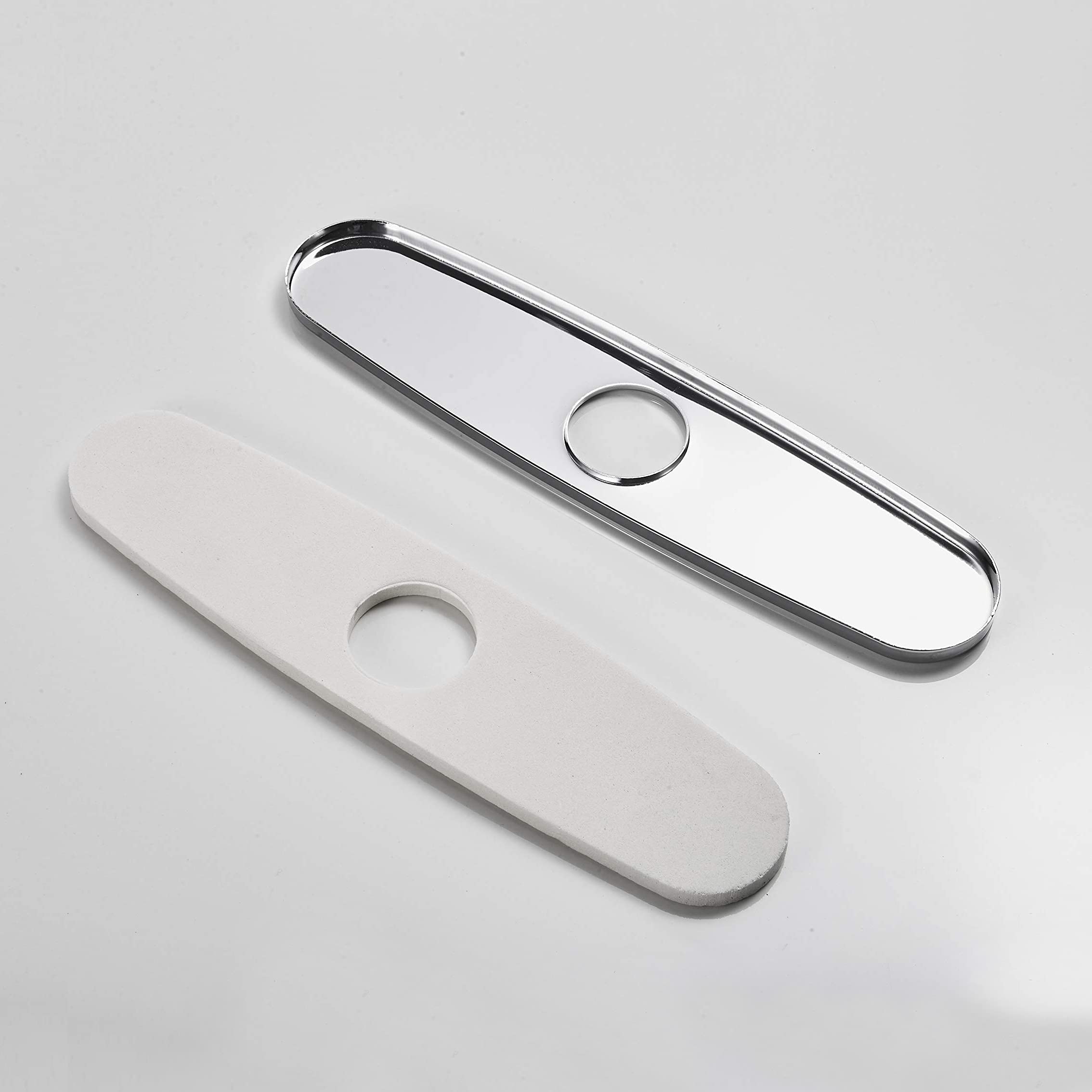 9.6 Inch Chrome Kitchen Sink or Bathroom Faucet Cover Plate - 1 or 3 Hole Deck Escutcheon for Modern Home Upgrade | Perfect for Bathroom Renovation & Kitchen Remodeling
