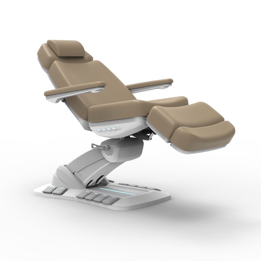 SilverFox 2246EBN Electric 4-Motor Professional Facial Bed with Memory Function - Adjustable Esthetician Chair for Spa & Salon Treatments, Includes Hand Remote, Paper Holder & Foot Cover Package - Perfect for Facials, Massage & Skin Care Procedures