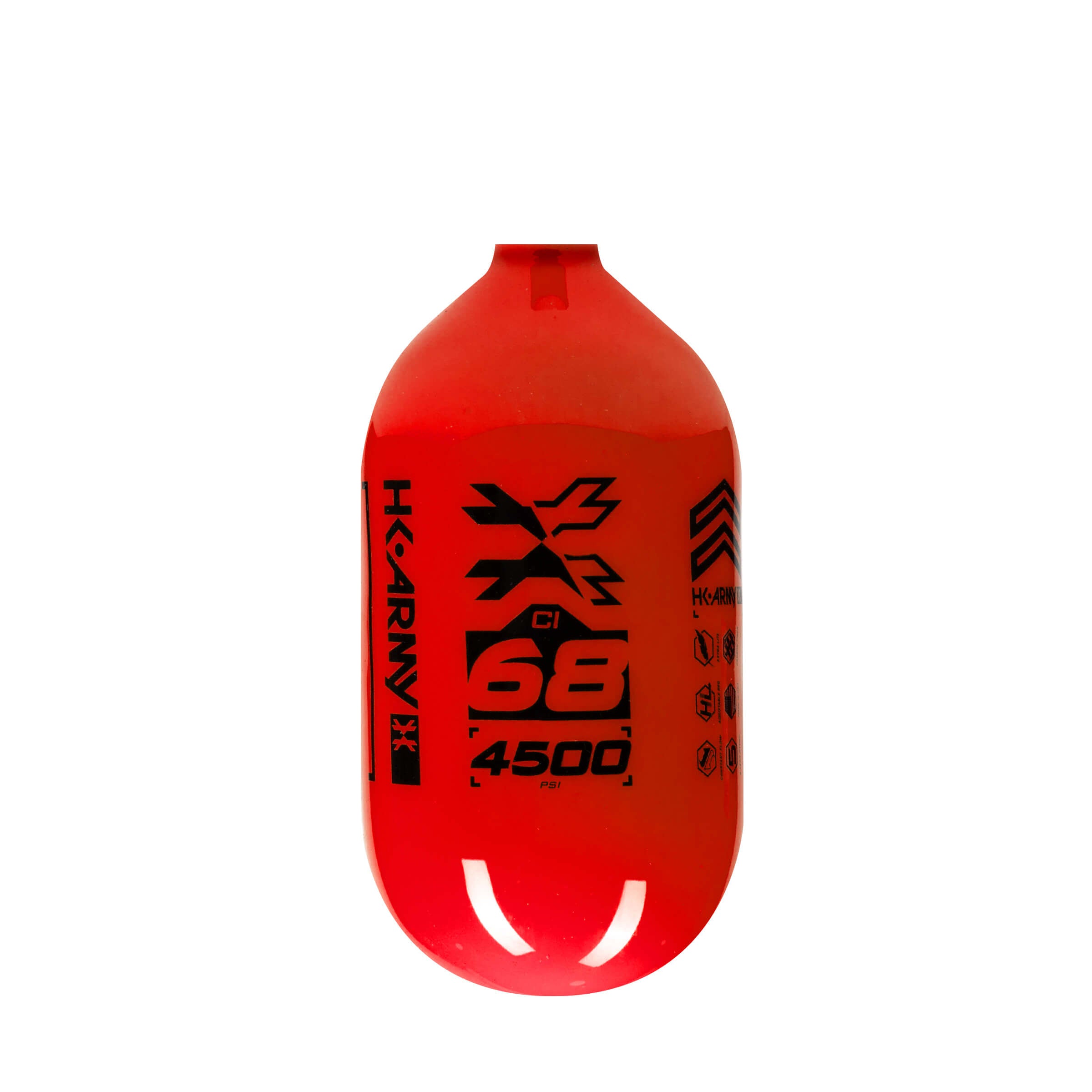 Rush 68ci Paintball Air Tank Bottle - Red & Black for High-Performance Paintball Games & Outdoor Sports