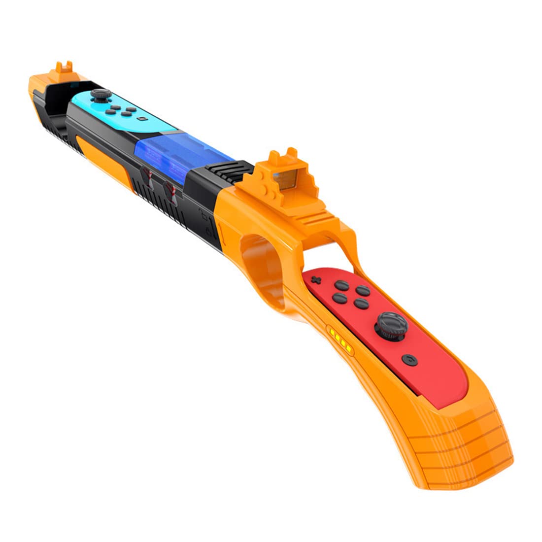 CUZKC Splatoon 2 & Splatoon 3 Compatible Joy-Con Grip Handle - Nintendo Switch Shooting Gun Controller Accessory (Black & Yellow) - Perfect for Multiplayer Gaming and Splatoon Themed Parties