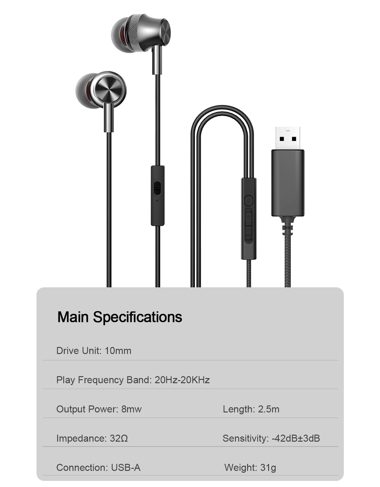 USB Gaming Headset with Microphone for PC - Noise Cancelling Mic, Mute Button & Volume Control - Stereo Sound for Office, Live Streaming, YouTube, TikTok, Video Calls & Vlogging (8.2ft Cable)