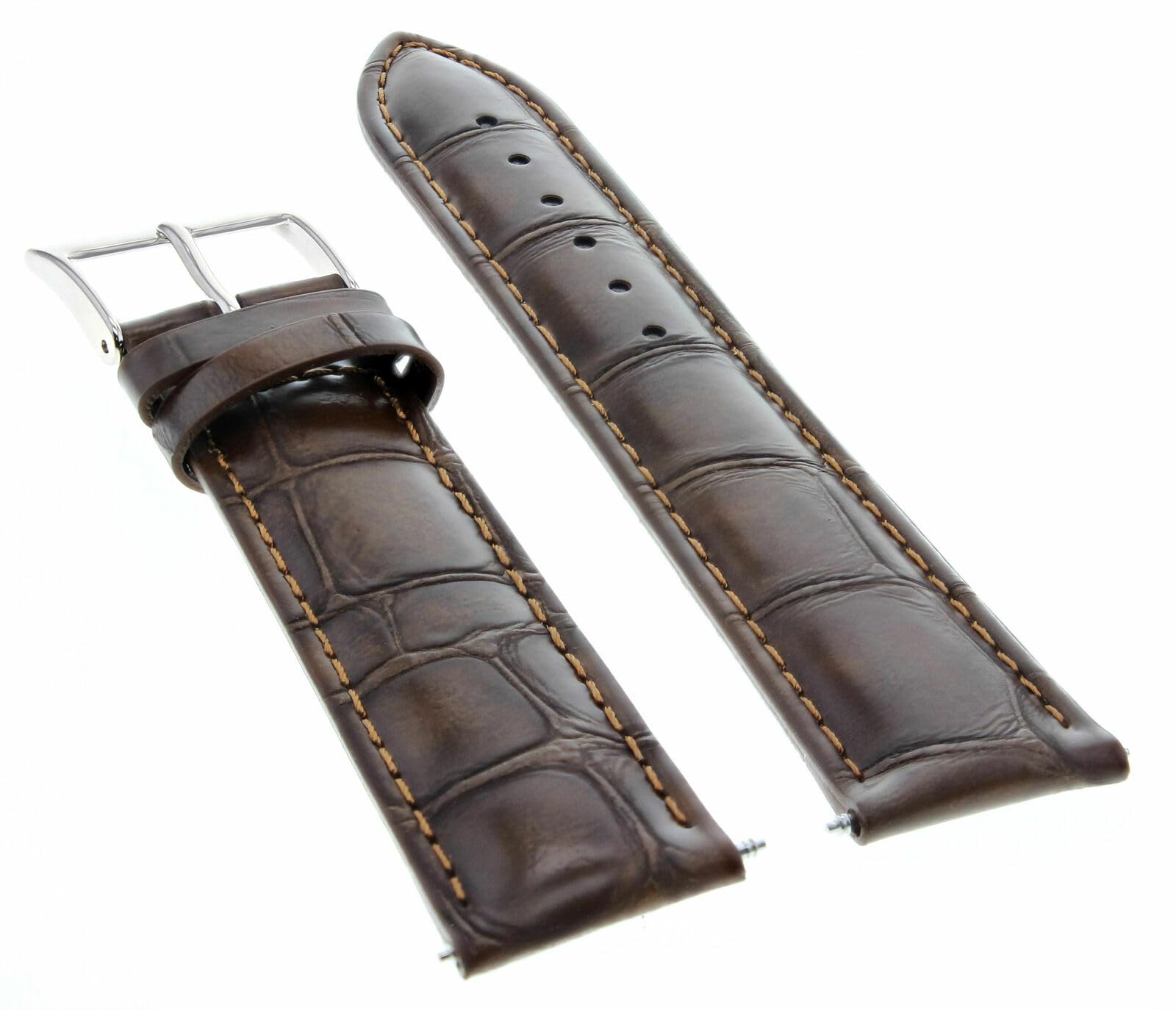 20mm/16mm Italian Leather Watch Band for Rolex Cellini - Dark Brown | Luxury Replacement Strap