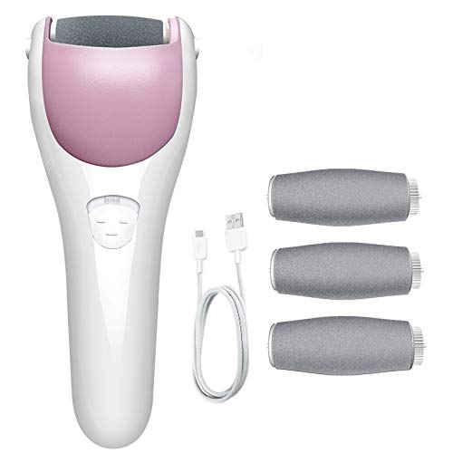 Lanlousy USB Rechargeable Electric Foot File - Portable Callus Remover & Dead Skin Exfoliator for Men & Women (Pink) | Perfect for At-Home Pedicures & Soft Feet Care