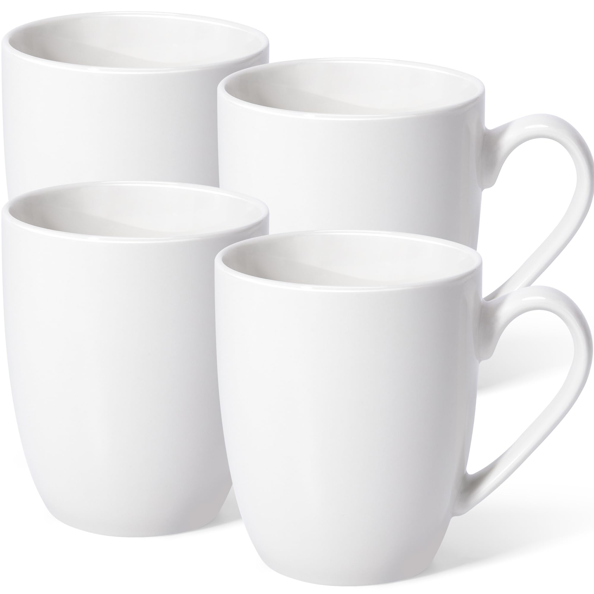 Urbanstrive 16 oz Large Coffee Mugs Set of 4 - Ceramic Coffee Cups for Tea & Hot Drinks - Ideal Housewarming Gift for Women & Men - Perfect for Home, Office & Daily Use - White (4 Pack)