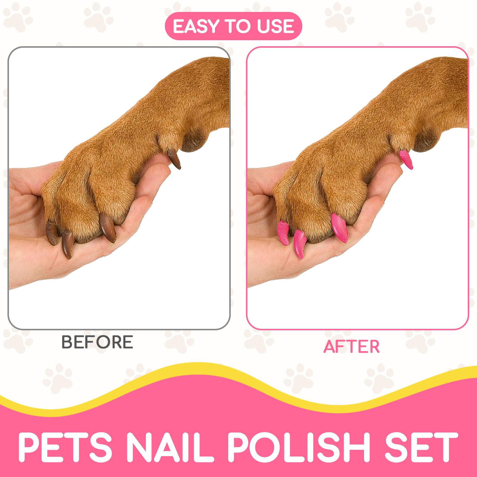 **20 Colors Quick-Dry Dog Nail Polish Pens – Non-Toxic, Odorless & Safe for Pets – DIY Puppy Nail Art Kit – Easy to Apply for Grooming, Parties & Special Occasions**