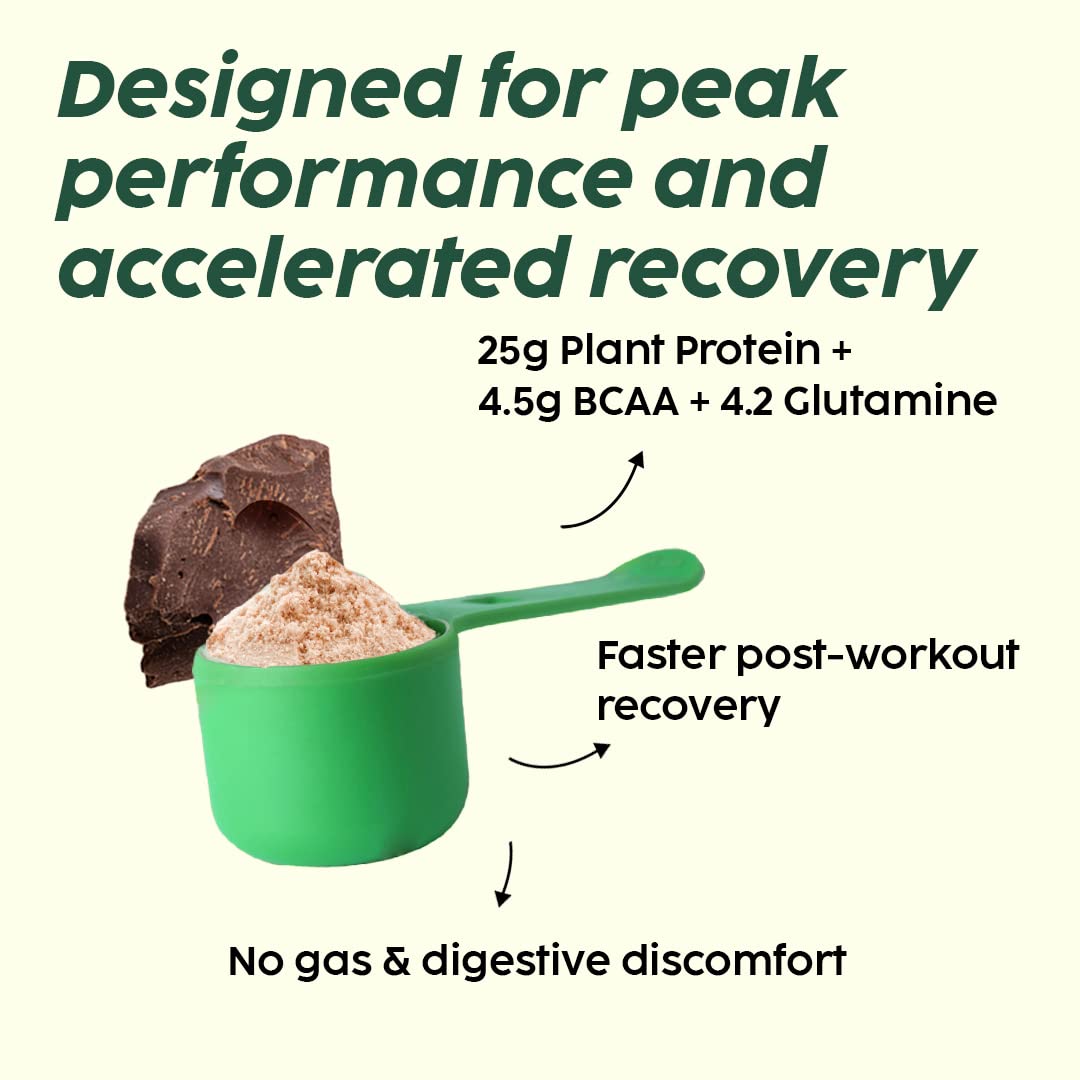 PLIX EVOLVE Performance Plant Protein Powder - Chocolate Flavor 1Kg for Muscle Gain & Recovery | Vegan Protein Drink with B12 Vitamin to Boost Immunity | No Added Sugar | Perfect for Post-Workout & Healthy Lifestyle