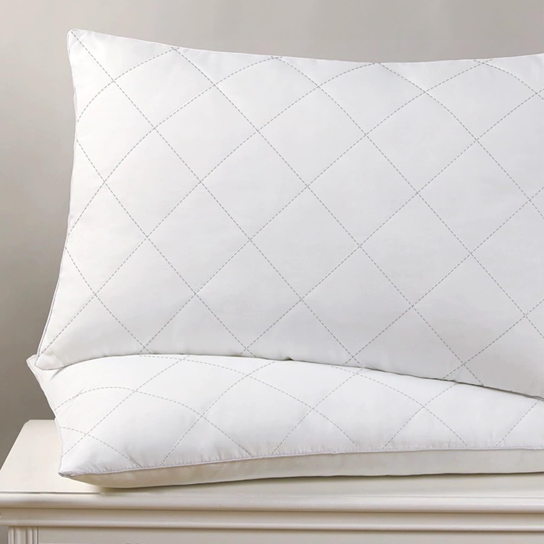 Premium Goose Down Feather Pillows Queen Size - Ultra Soft & Supportive Hotel Quality Bed Pillows for Side & Back Sleepers - 1 Pack White - Perfect for Luxury Bedrooms, Guest Rooms & Airbnb Stays