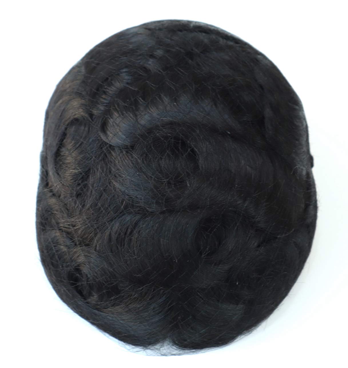 Men's Toupee & Human Hair Wigs - 6x9 Fine Mono Poly Coating Hair System (Color #1B Black) | Natural-Looking Hair Replacement for Thinning Hair & Baldness | Perfect for Daily Wear, Special Occasions & Confidence Boost