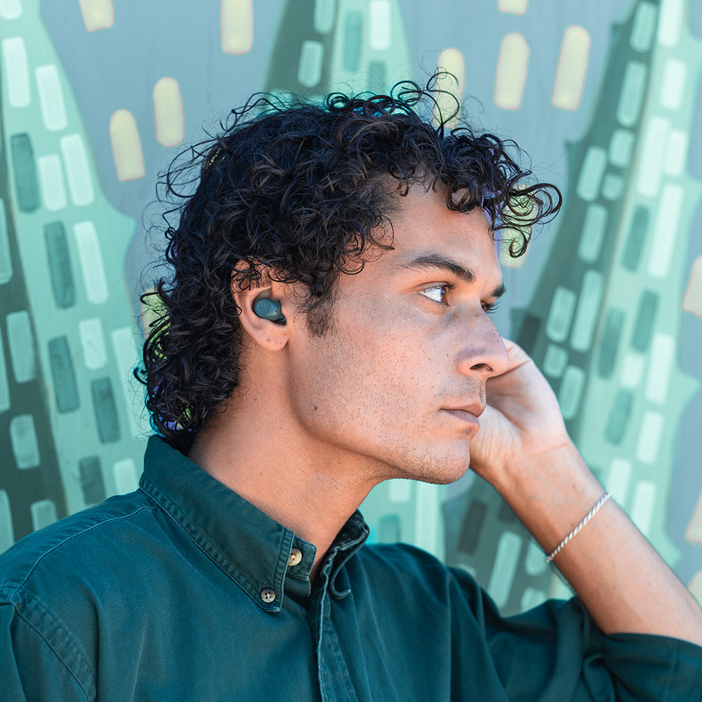 JBuds Mini True Wireless Earbuds - Bluetooth 5.0, Noise Cancelling, 24H Playtime, IPX5 Waterproof - Sage Gray | Perfect for Gym, Running, Workout & Travel