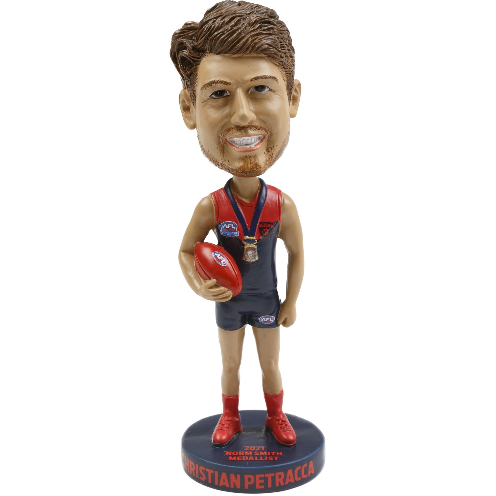 Christian Petracca 2021 Norm Smith Bobblehead - AFL Melbourne Demons Collectible Figurine - Perfect for Sports Fans, Memorabilia Collectors, and Home/Office Decor