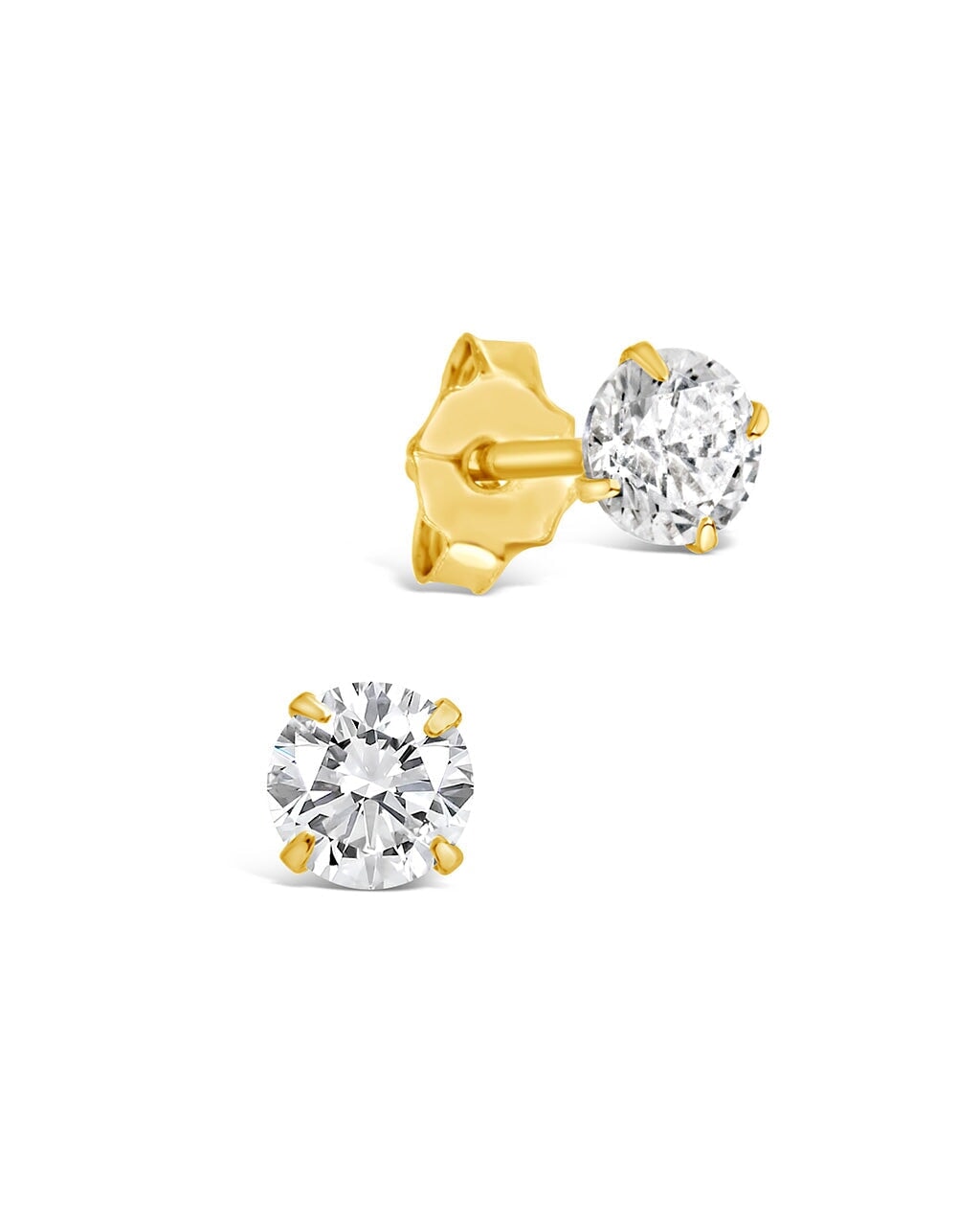 Men's Sterling Silver 4mm Cubic Zirconia Stud Earrings - Classic Everyday Jewelry for Work, Date Night & Gifts