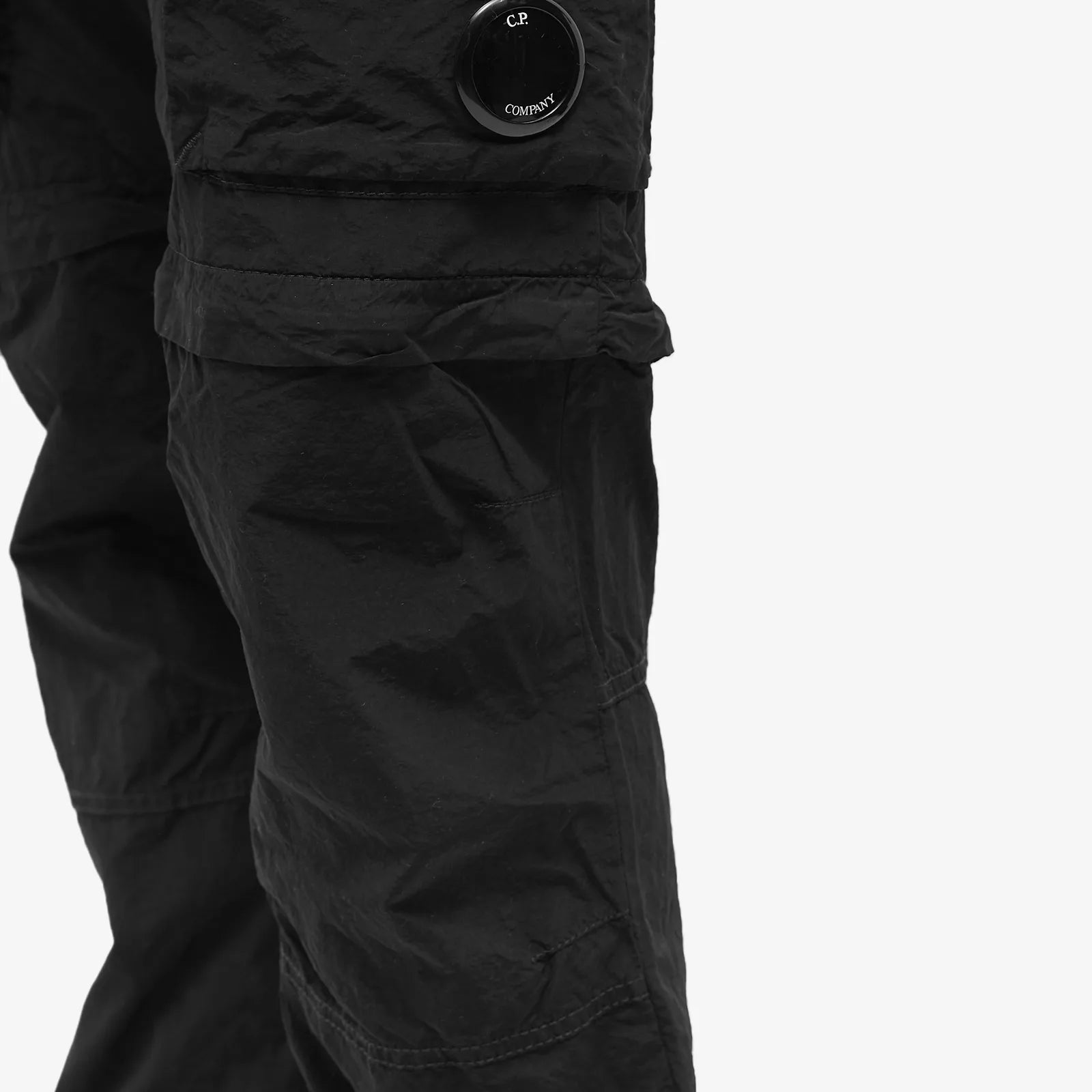 CP Company Black Nylon Lens Cargo Pants for Men - Military Style Tactical Pants with Multiple Pockets - Perfect for Outdoor Adventures, Hiking & Urban Streetwear Fashion