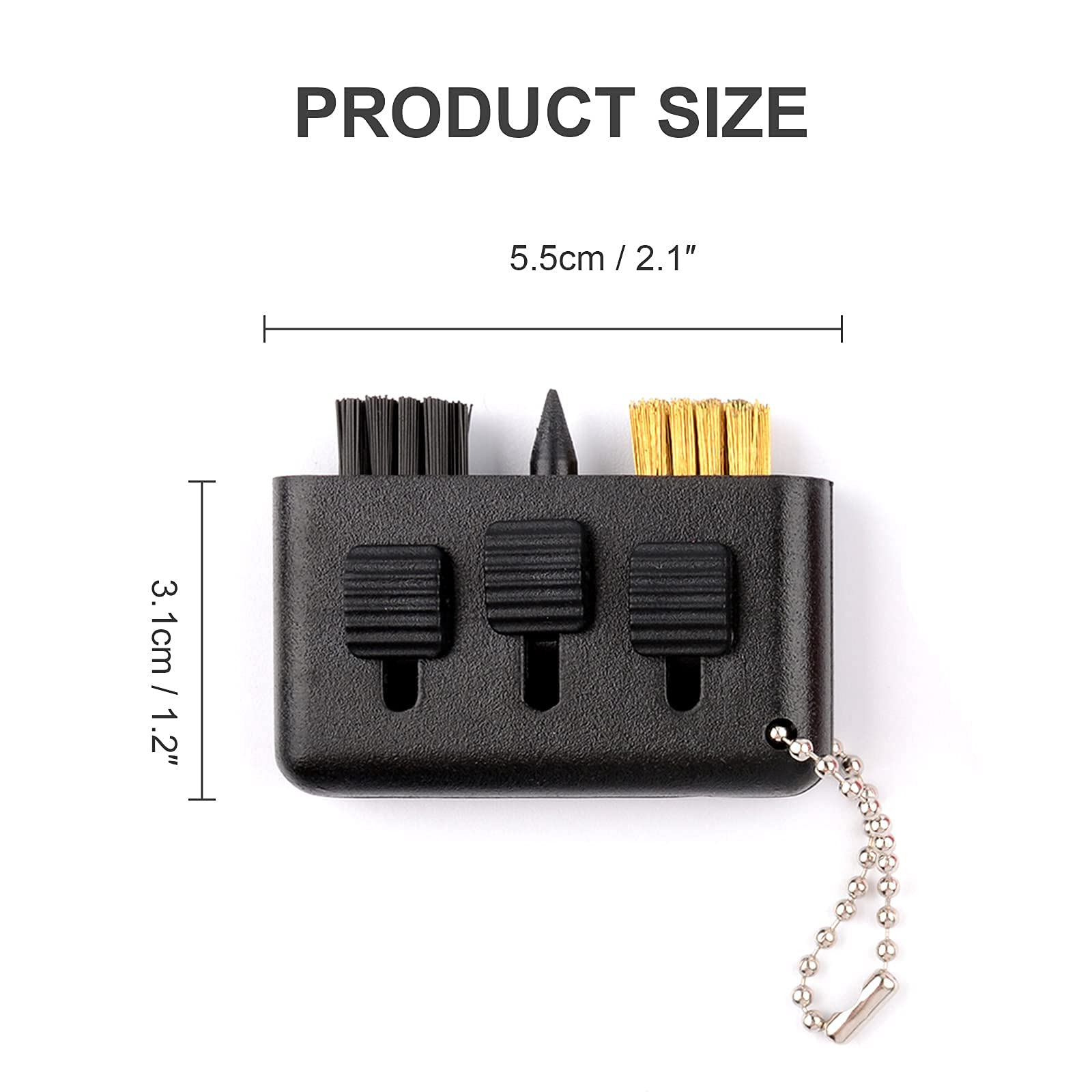 3-in-1 Retractable Golf Club Cleaner Brush - Portable Groove Cleaner & Sharpener Tool (3 Pack) | Perfect for On-Course Cleaning, Club Maintenance & Travel Golf Accessories