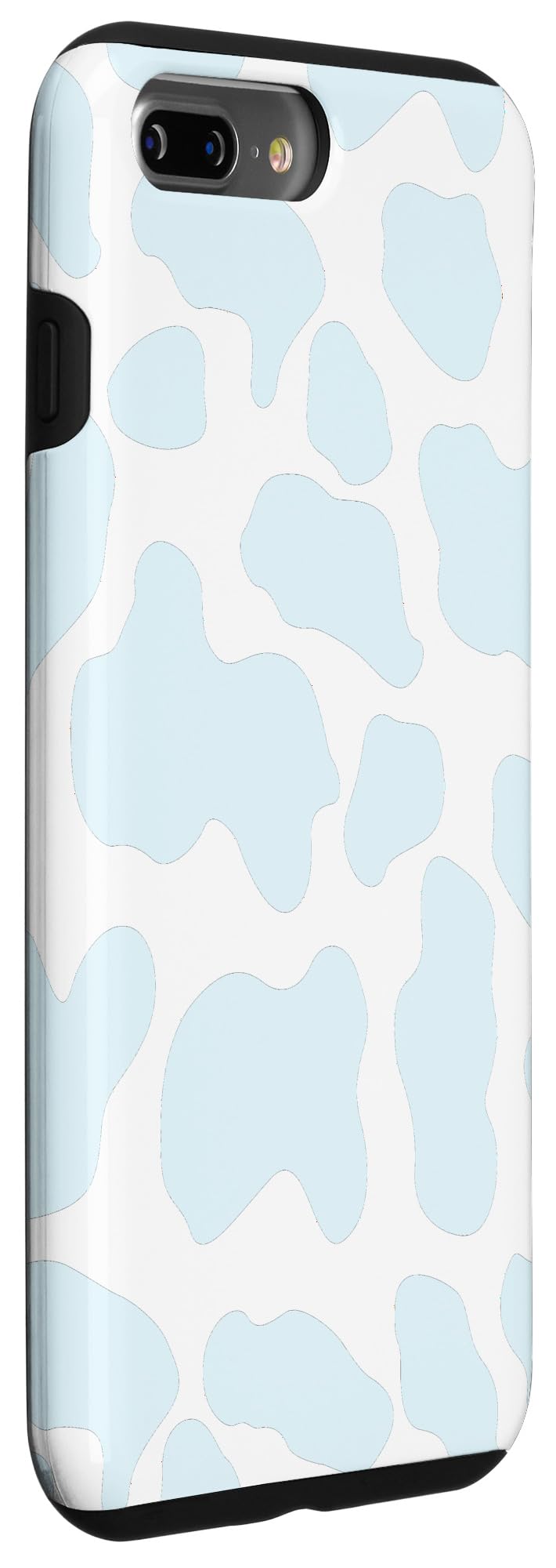 Premium iPhone 7 Plus/8 Plus Phone Case - Blue Cow Print Spotted Design, Cute Animal Pattern Protective Cover | Perfect for Daily Use, Travel & Fashion Accessory