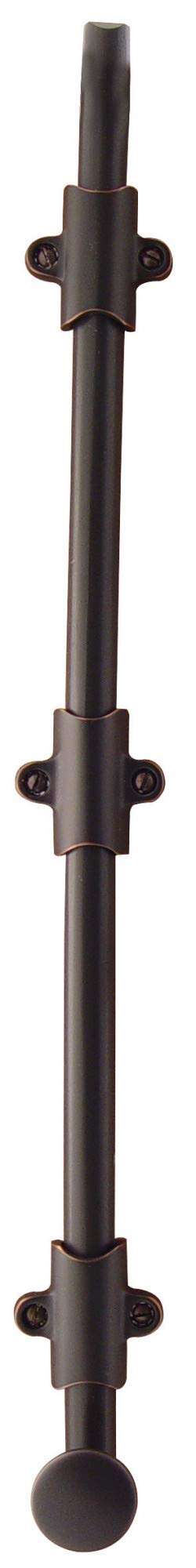 Emtek 8513 18-Inch Solid Brass Surface Bolt with Strike Plate & Screws - Oil Rubbed Bronze Finish for Doors, Gates & Cabinets - Heavy Duty Security & Privacy Lock